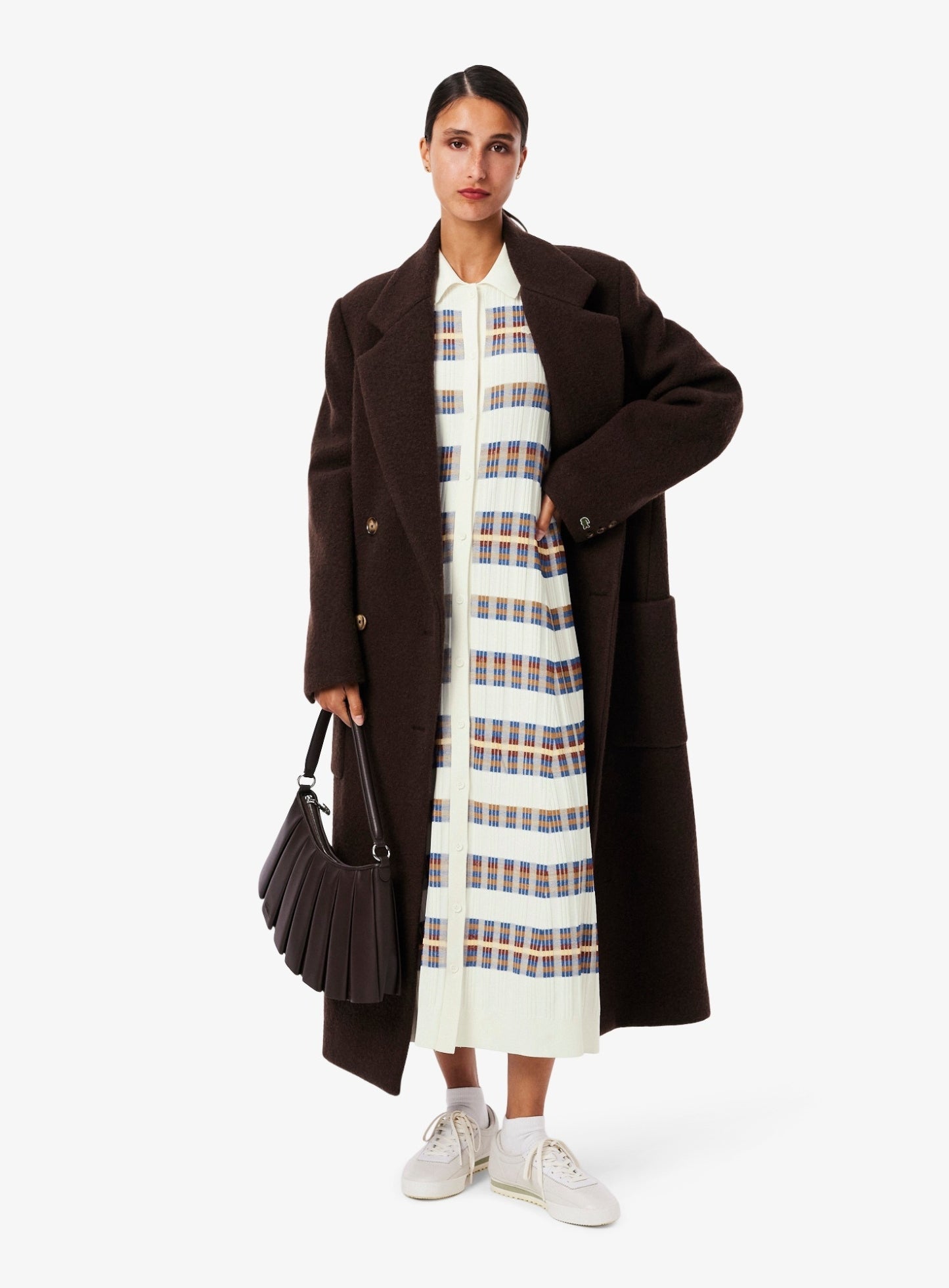 lacoste knit dress Lacoste V-neck Ribbed Midi Dress