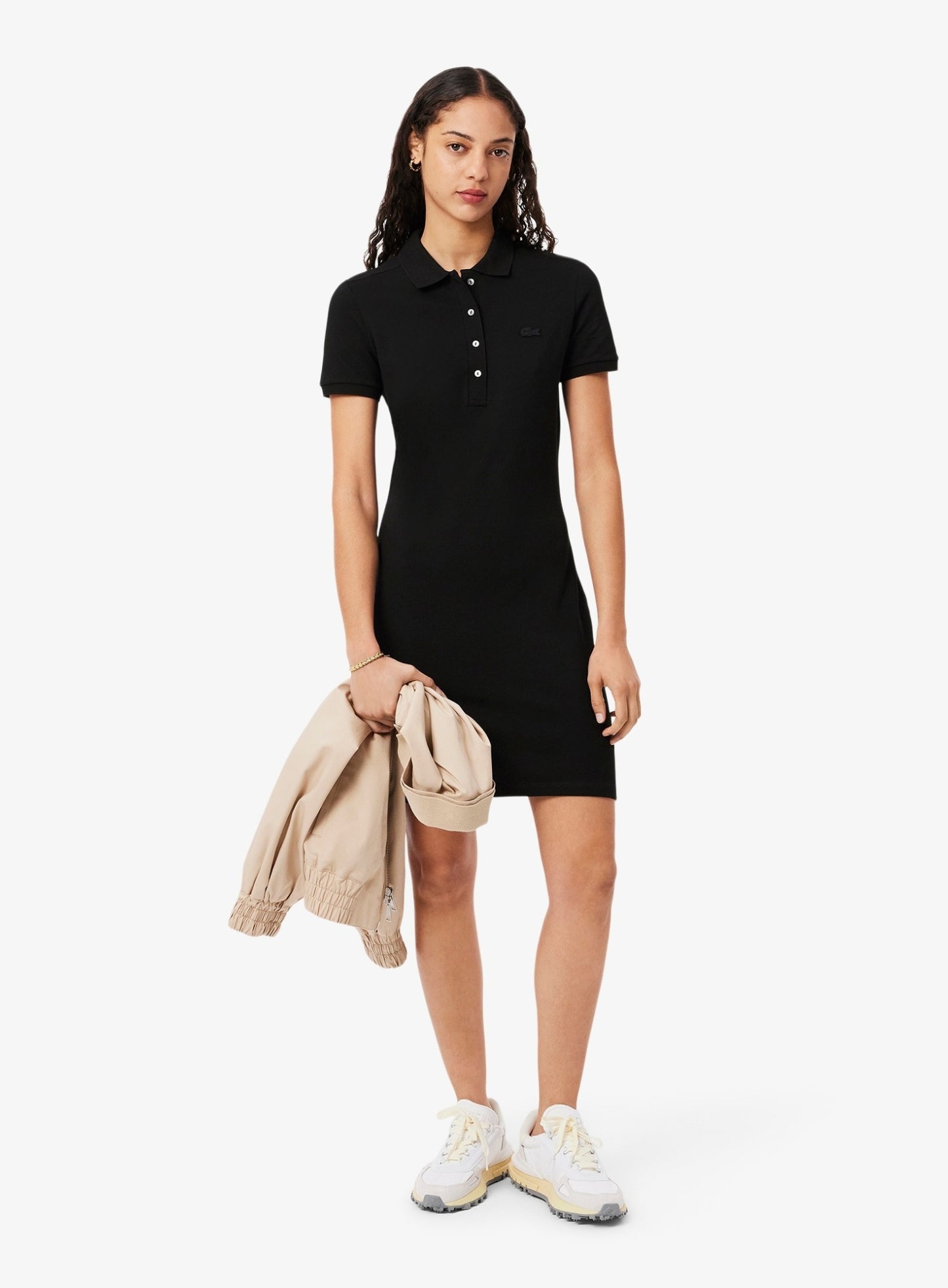 LACOSTE WOMEN Slim Fit Stretch Piqué Polo Dress Black – MAISONDEFASHION.COM