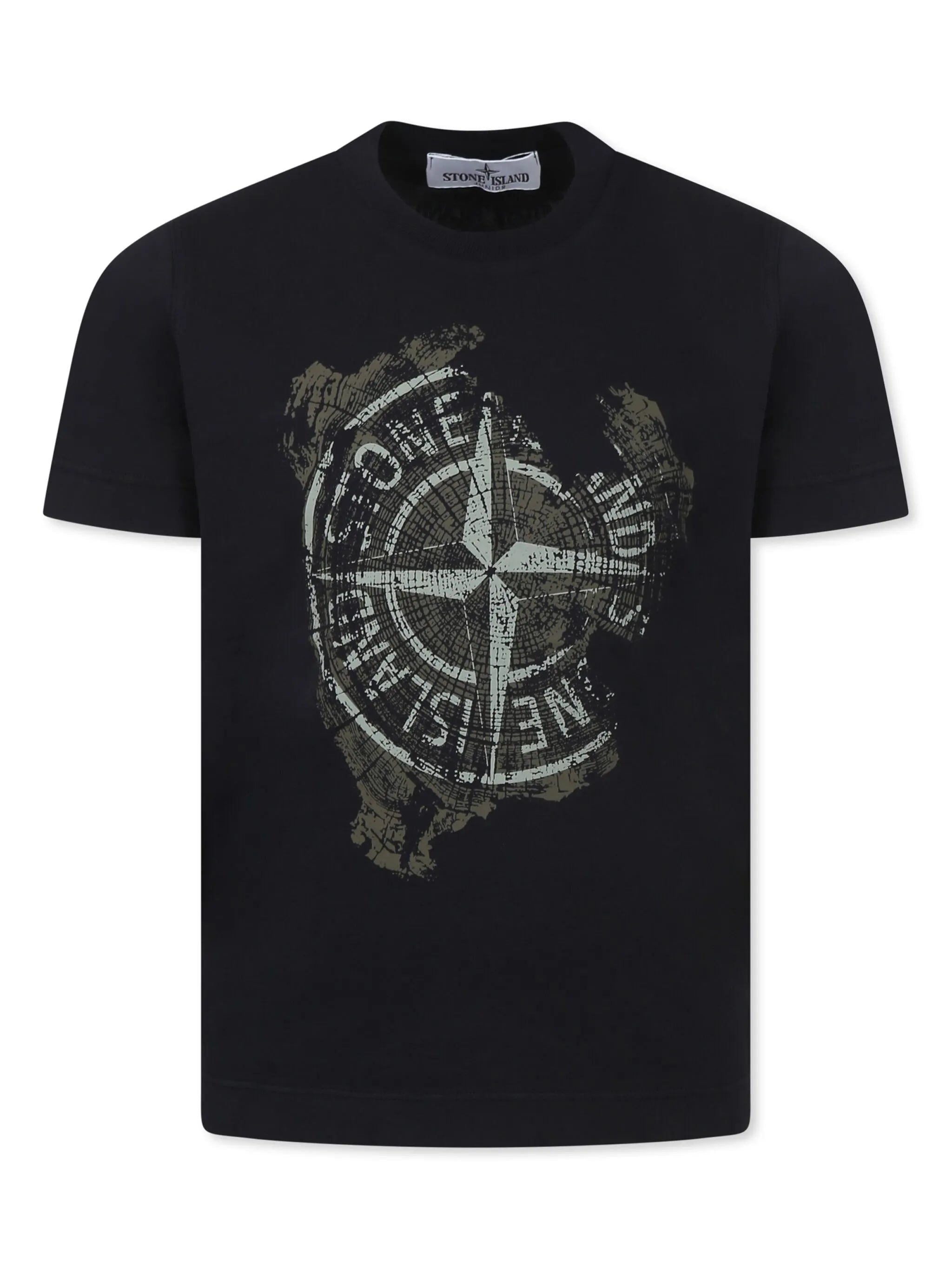 STONE ISLAND KIDS Boys Compass Printed Crewneck T-Shirt