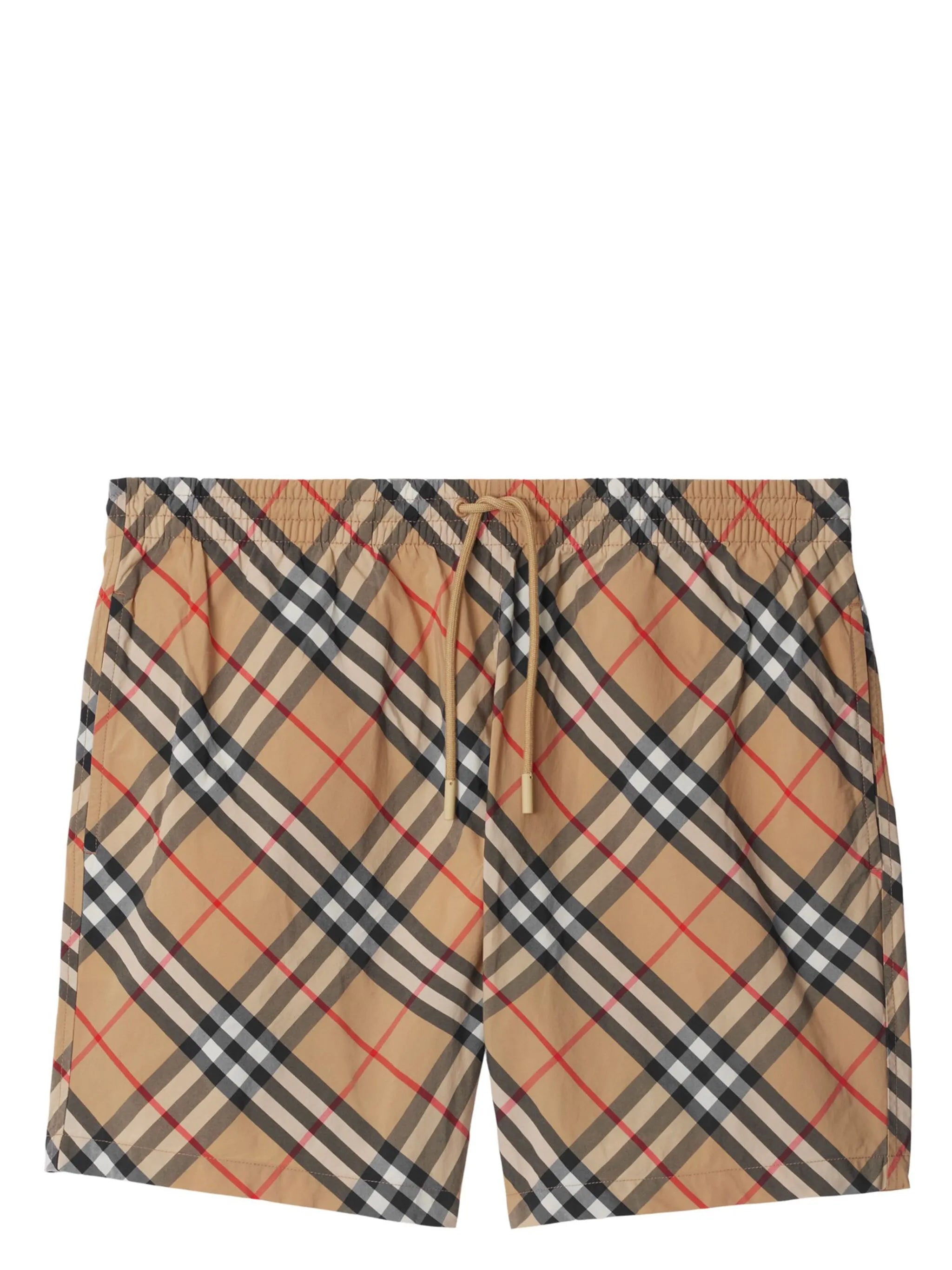BURBERRY Check-print Drawstring Swim Shorts Archive Beige