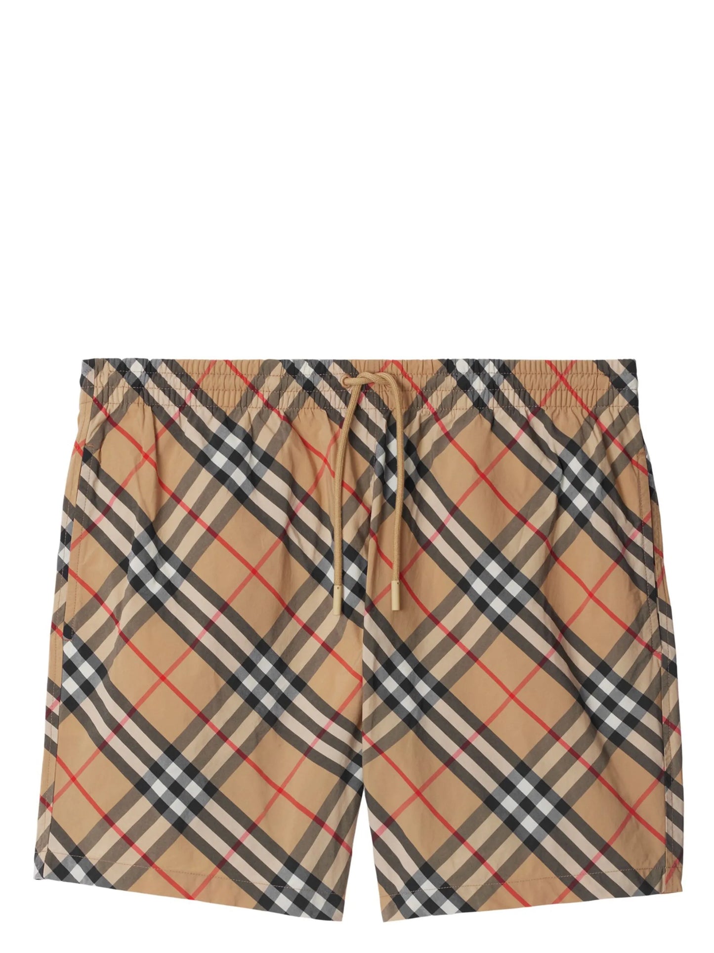 BURBERRY Check-print Drawstring Swim Shorts Archive Beige - MAISONDEFASHION.COM