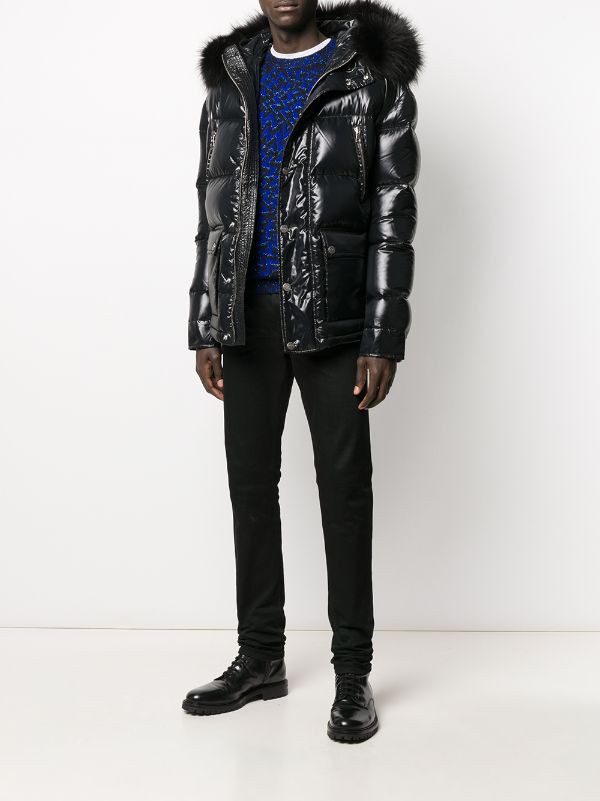 BALMAIN Fur Collar Down Coat Black – MAISONDEFASHION.COM