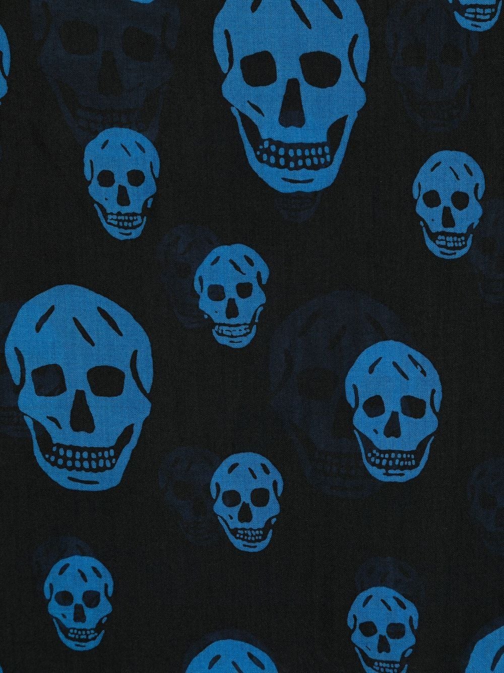 スカーフ Alexander Mcqueen Ca Skull 104X120 Scarf - Blue/Black - Ca Skull 104X120 Scarf - Alexander Mcqueen - Blue/Black - Wool