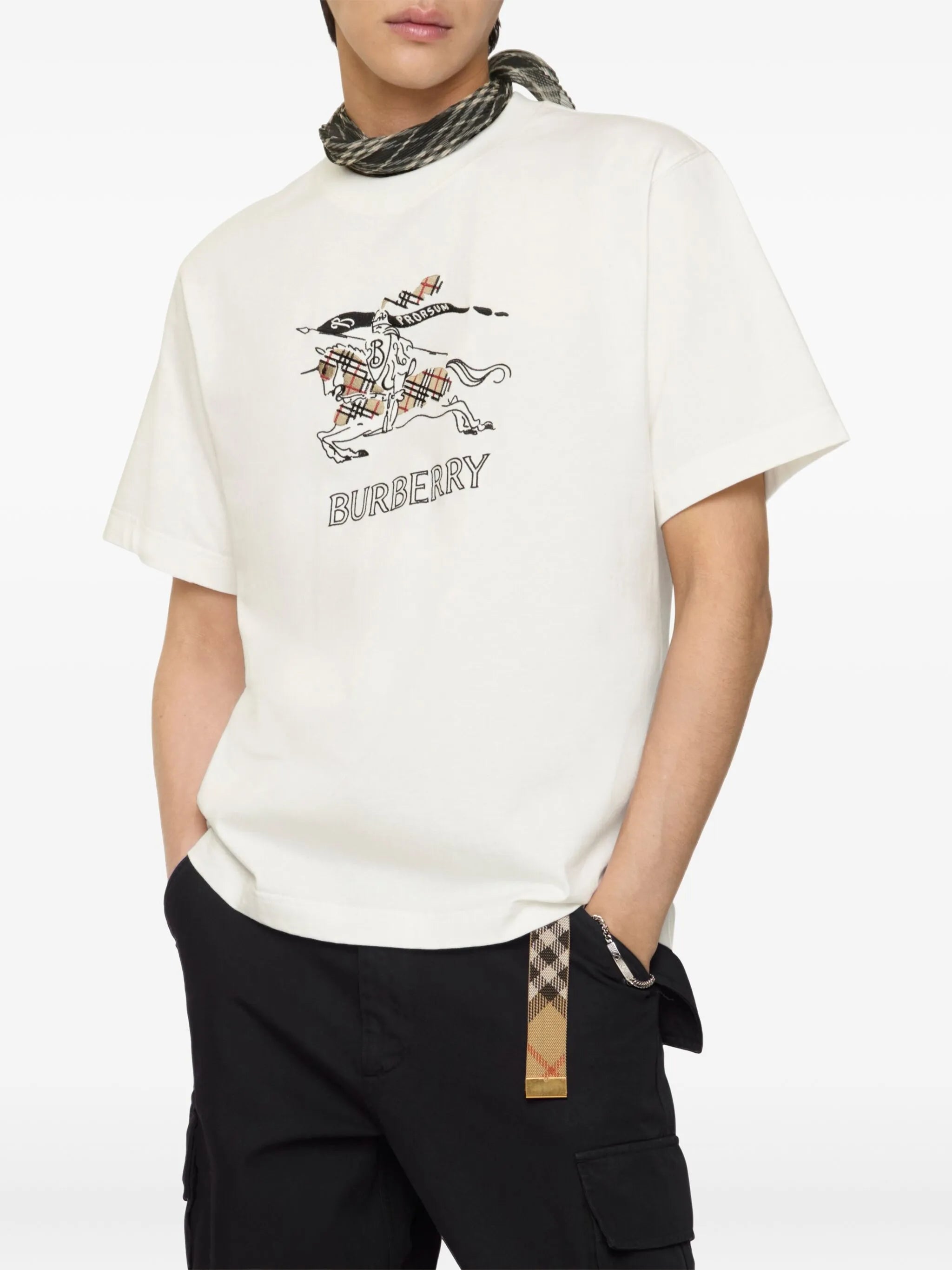 BURBERRY EKD Sketch Cotton T-shirt Chalk White – MAISONDEFASHION.COM