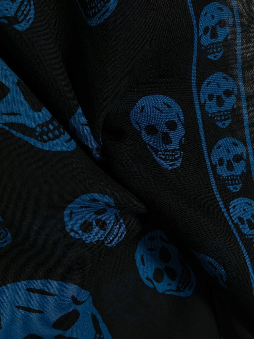 スカーフ Alexander Mcqueen Ca Skull 104X120 Scarf - Blue/Black - Ca Skull 104X120 Scarf - Alexander Mcqueen - Blue/Black - Wool