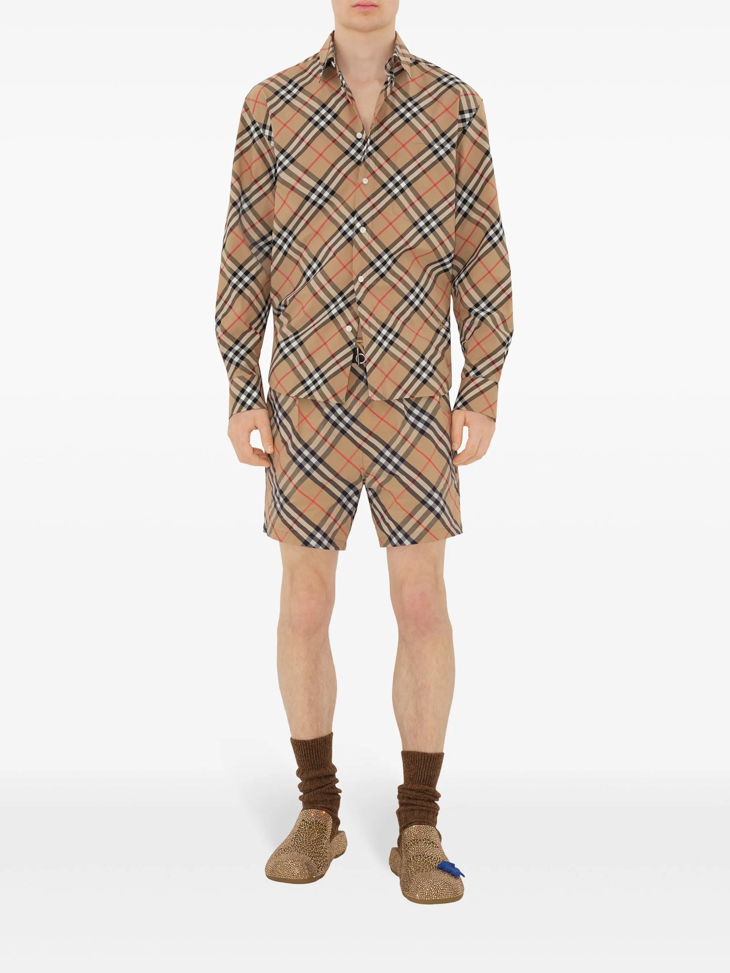 BURBERRY Check-print Drawstring Swim Shorts Archive Beige - MAISONDEFASHION.COM