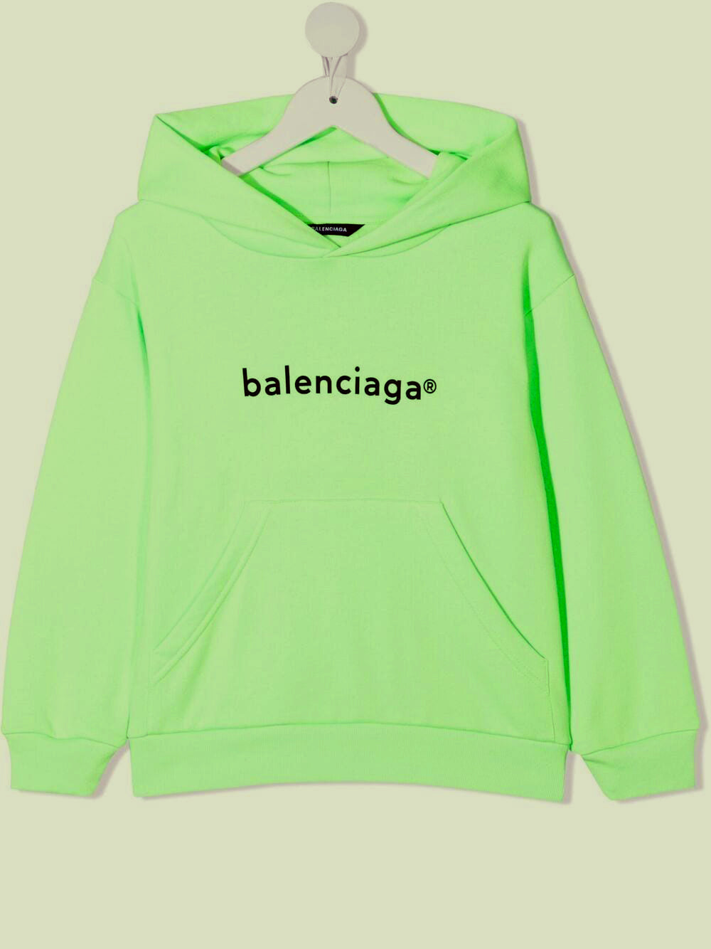 BALENCIAGA KIDS Copyright Logo Hoodie Green – MAISONDEFASHION.COM