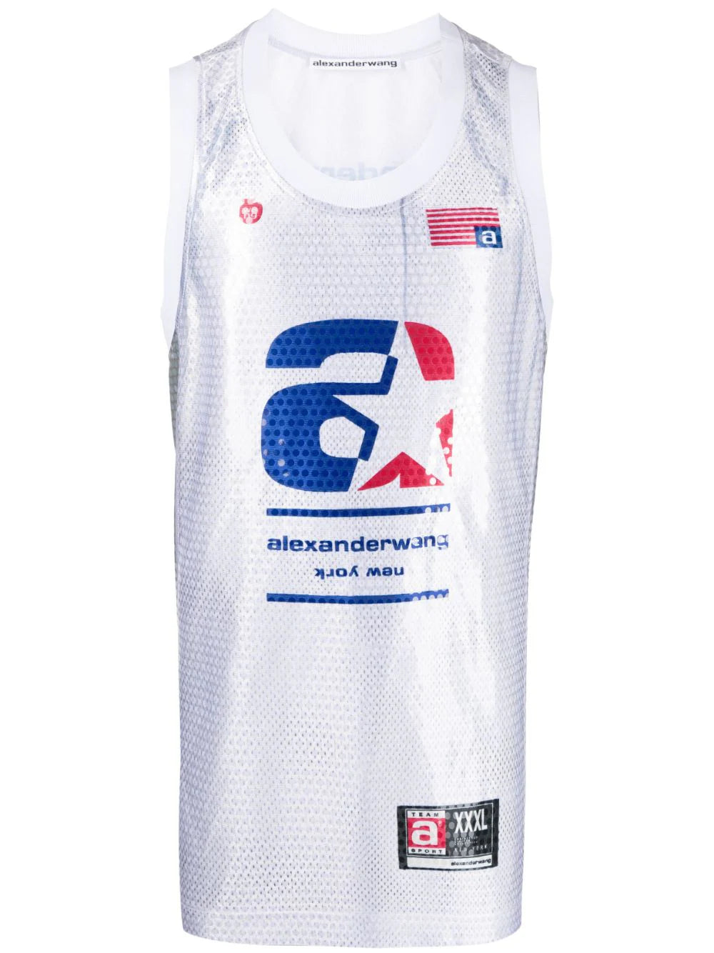 alexanderwang astar basketball タンクトップ ALEXANDER WANG UNISEX Basketball Sequins Tank Top White