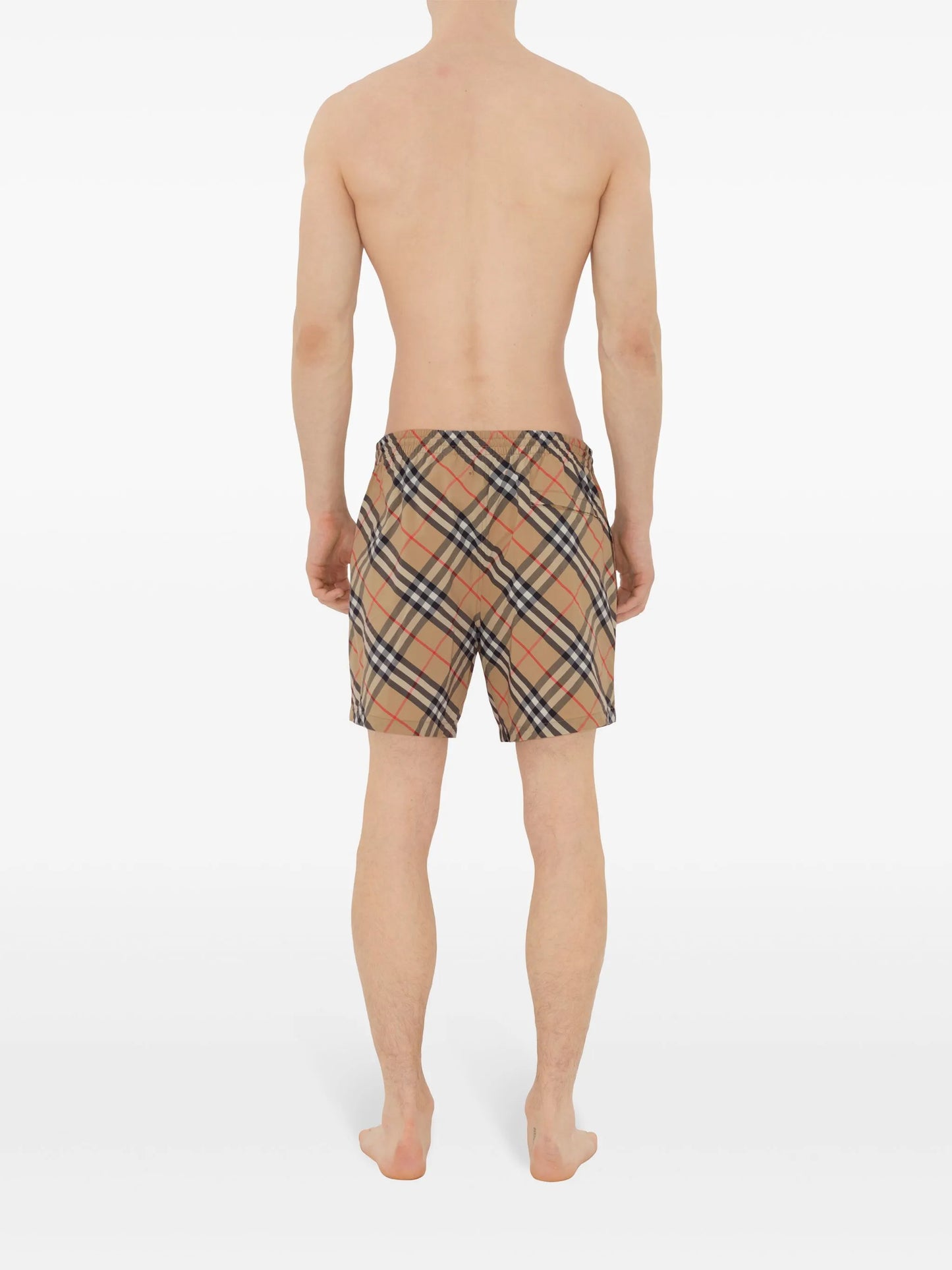 BURBERRY Check-print Drawstring Swim Shorts Archive Beige - MAISONDEFASHION.COM