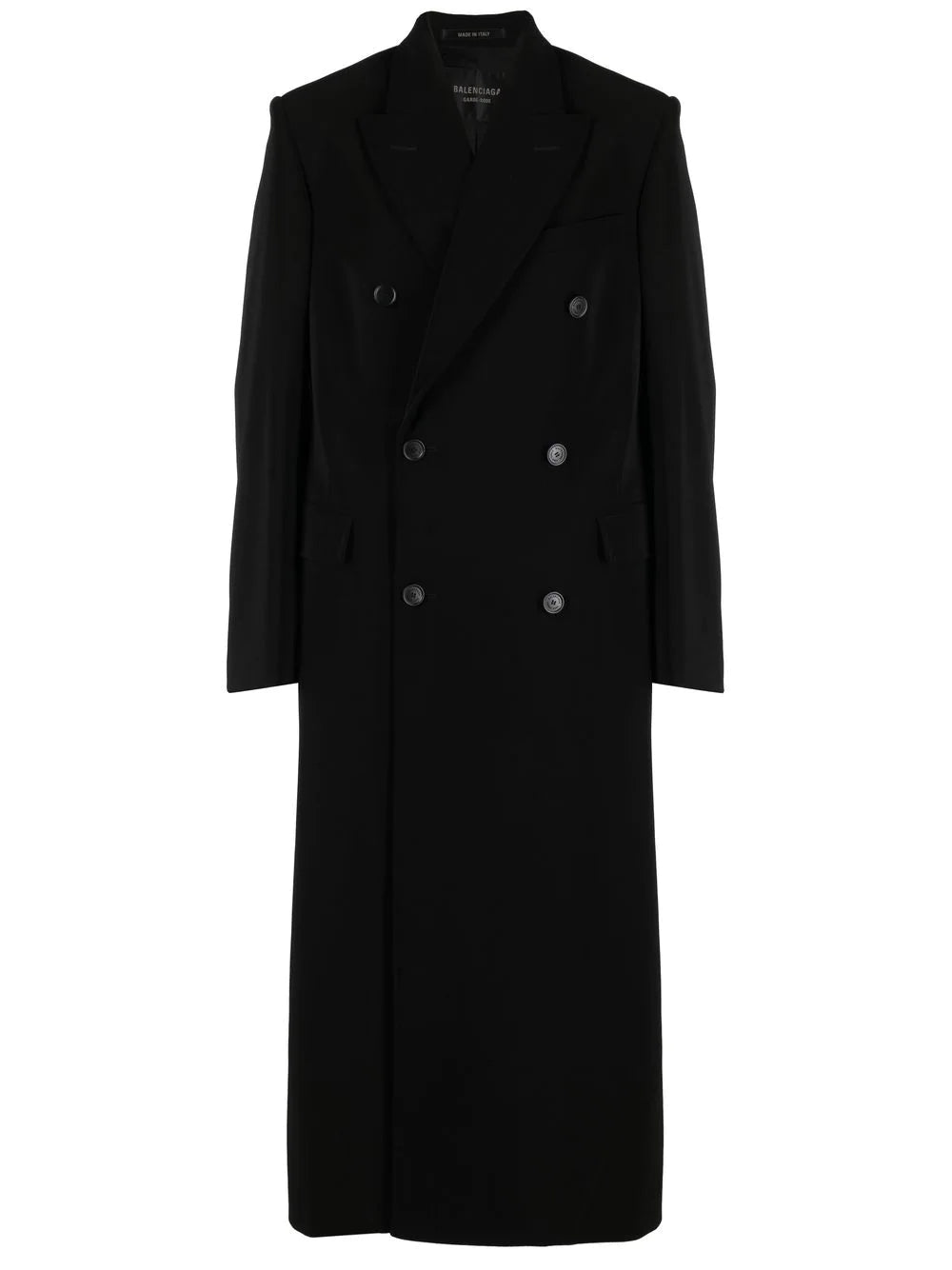 BALENCIAGA Double-Breasted Peak-Lapel Coat Black – MAISONDEFASHION.COM