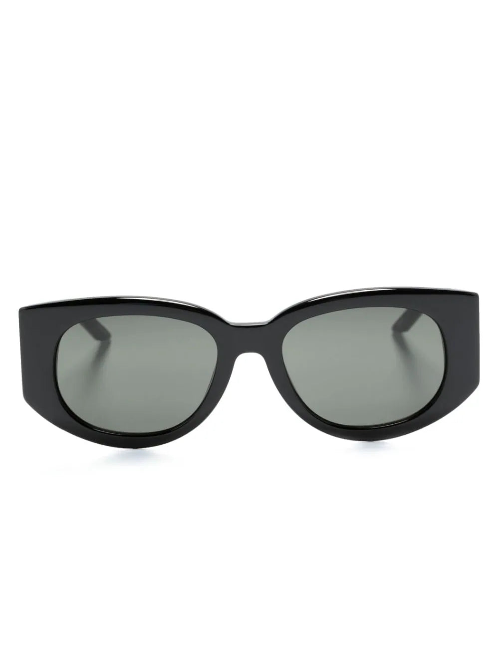 CASABLANCA Acetate & Metal Oval Wave Sunglasses Black/Gold