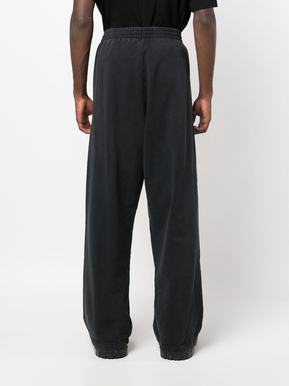 BALENCIAGA Outline Logo Sweat Pants Washed Black - MAISONDEFASHION.COM
