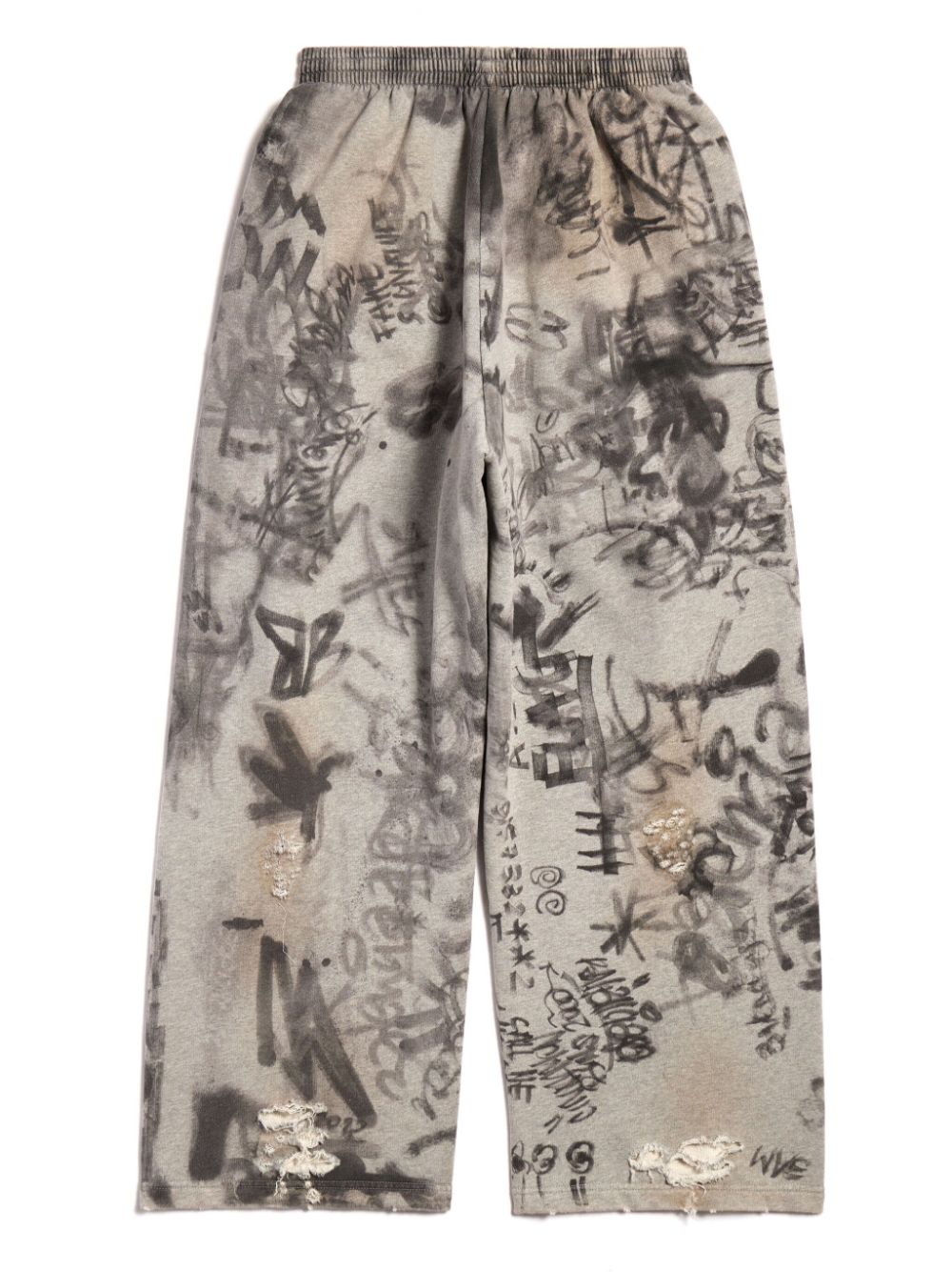 BALENCIAGA MEN Graffiti Crest Sweat Pants Grey –