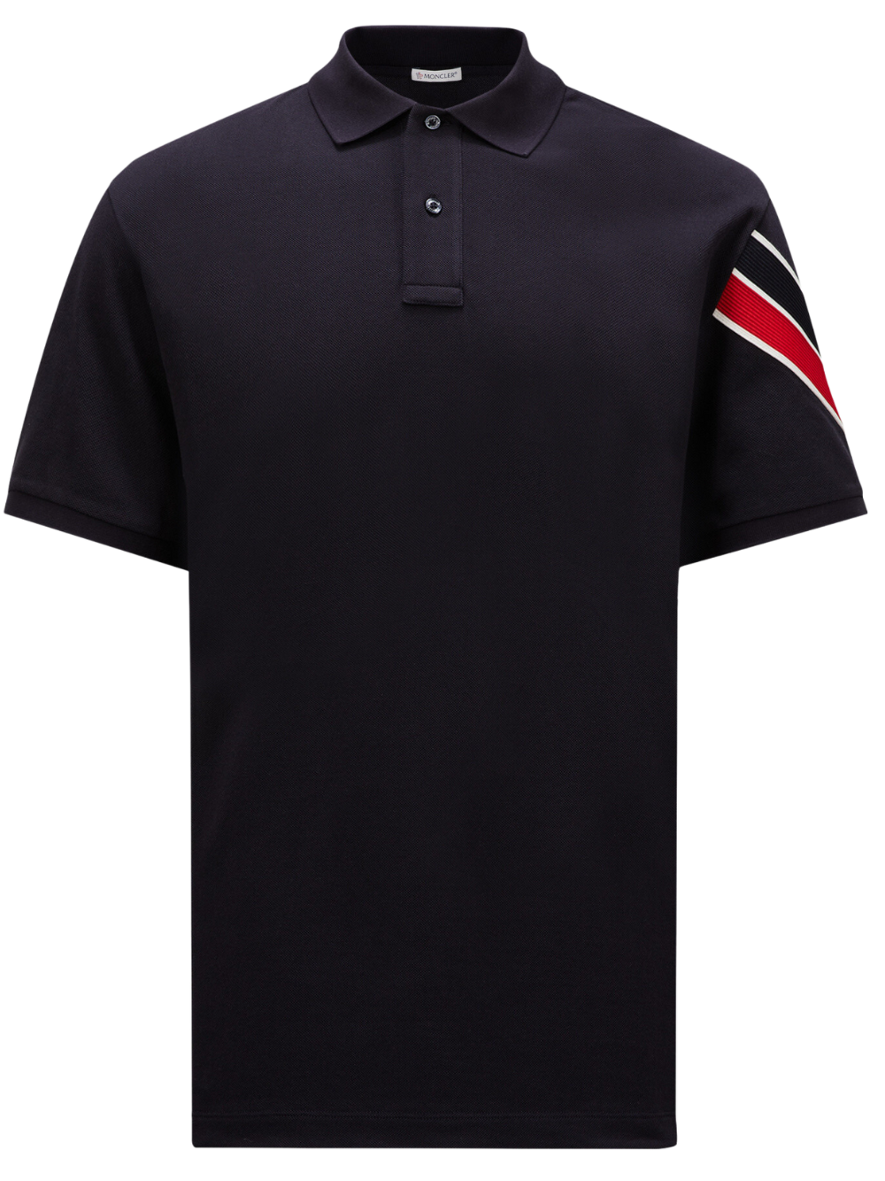 ポロシャツ MONCLER Logo Patch Tri-Colour Polo Shirt Navy MONCLER Logo Patch Tri-Colour Polo Shirt Navy