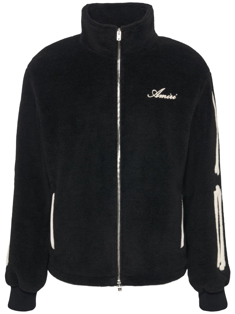 ジャケット・アウター AMIRI BONES Teddy Jacket AMIRI Bones Appliqué wool-blend Bomber Jacket | Black | FARFETCH
