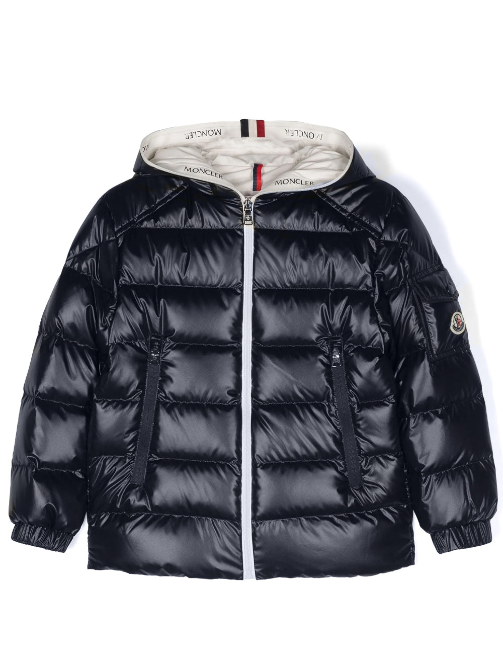 MONCLER KIDS Boys Ganzorig Puffer Jacket Navy - MAISONDEFASHION.COM
