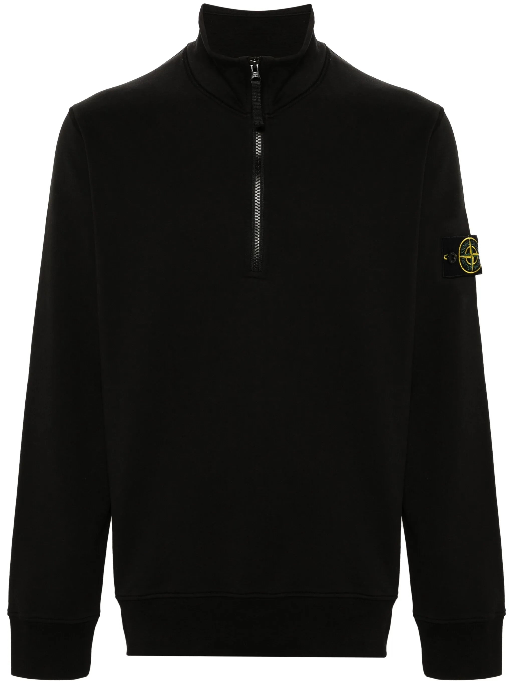 スウェット・トレーナー STONE  Half-zip Compass Badge Sweatshirt Black STONE ISLAND Half-zip Compass Badge Sweatshirt Black