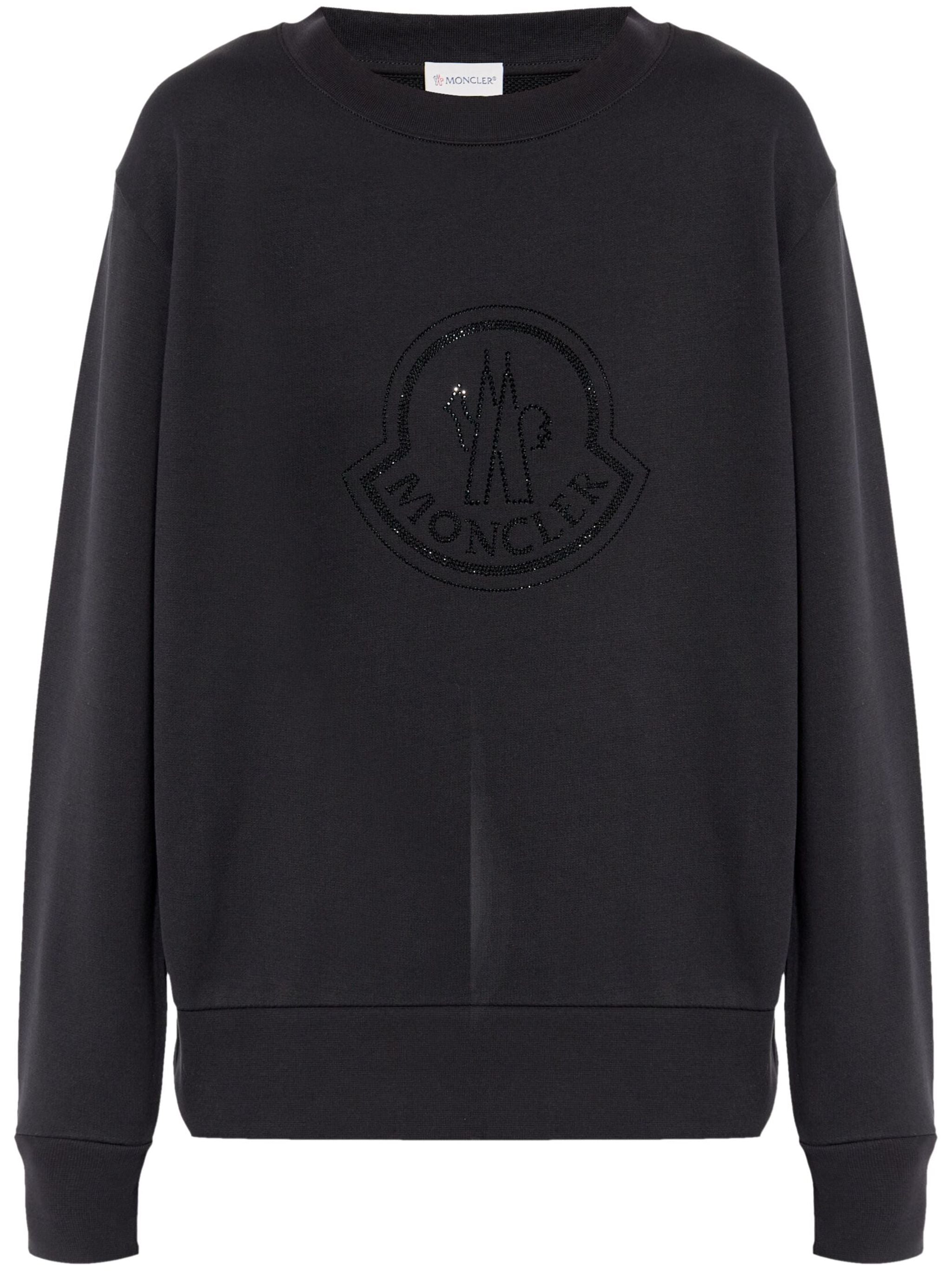 その他 MONCLER Logo sweatshirt with crystals (J20938G00040 999) Moncler Sweatshirt J20938G00040.899TR-999 BLACK | IlDuomo