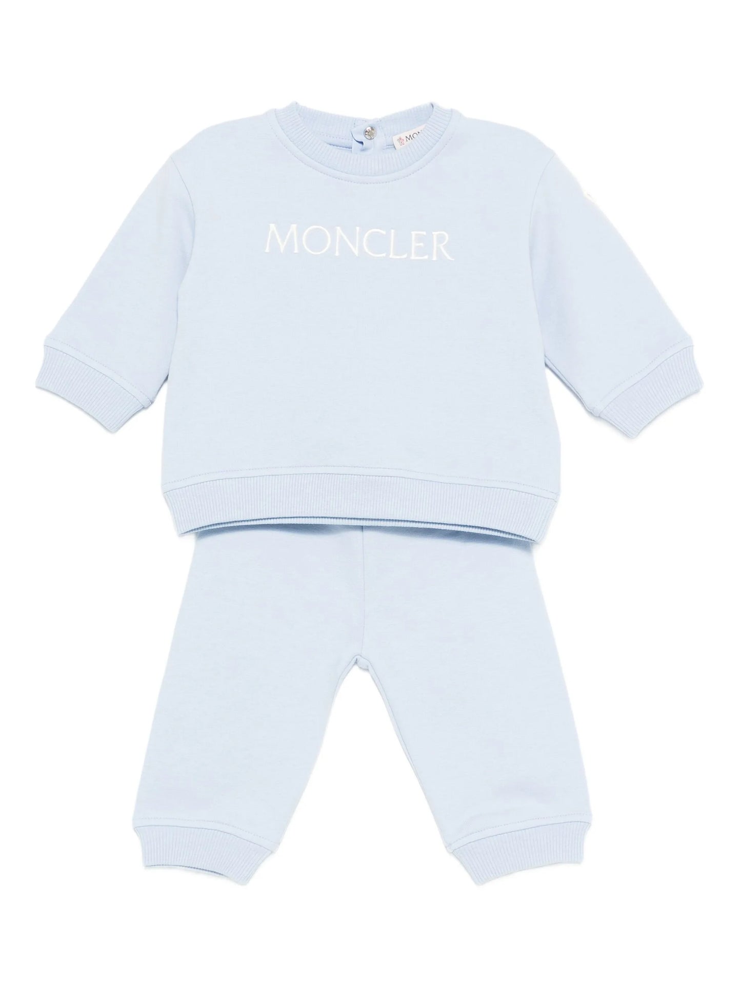 MONCLER BABY Boys Logo-embroidered Tracksuit Light Blue - MAISONDEFASHION.COM