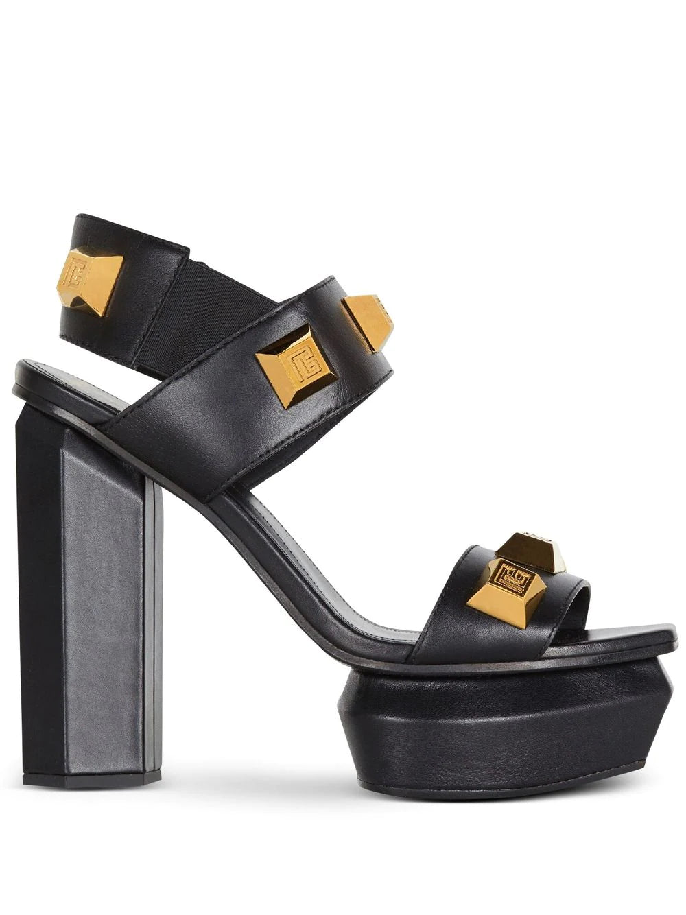 サンダル・ミュール Balmain Ava Sandal With Platform Ava leather platform sandals in black - Balmain | Mytheresa