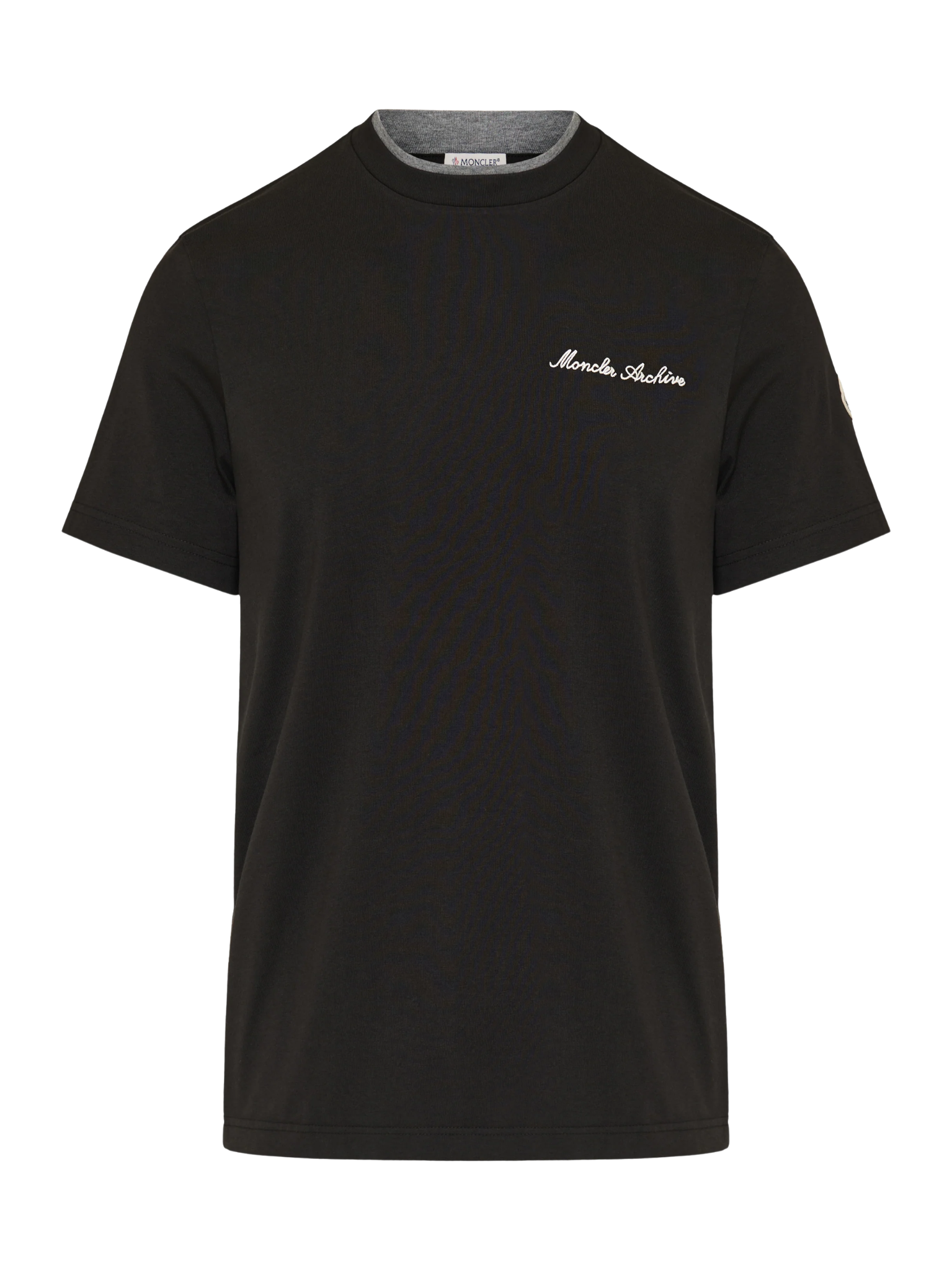 MONCLER Embroidered Logo Cotton T-shirt Black – MAISONDEFASHION.COM