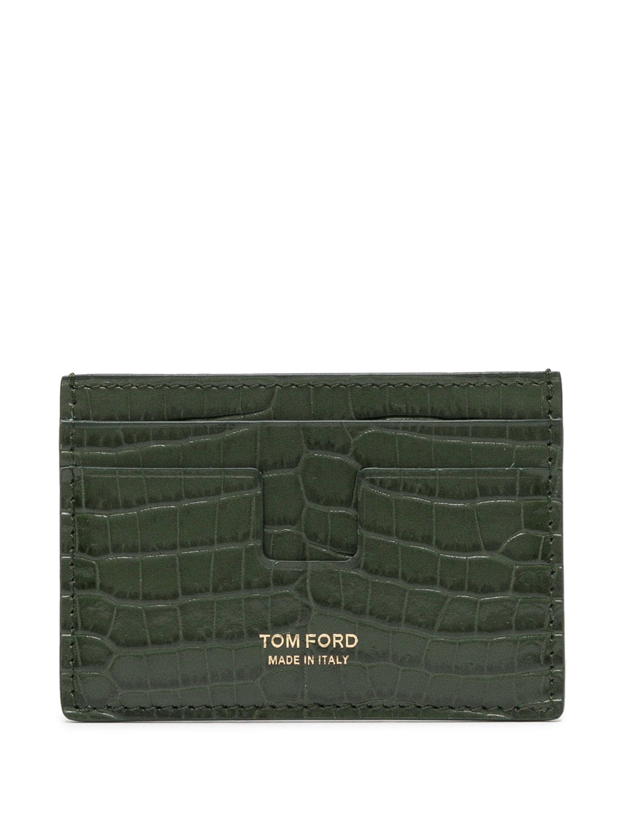 【送料&関税込】Tom Ford Leather Card Holder Leather cardholder with croco effect TOM FORD - Nugnes1920