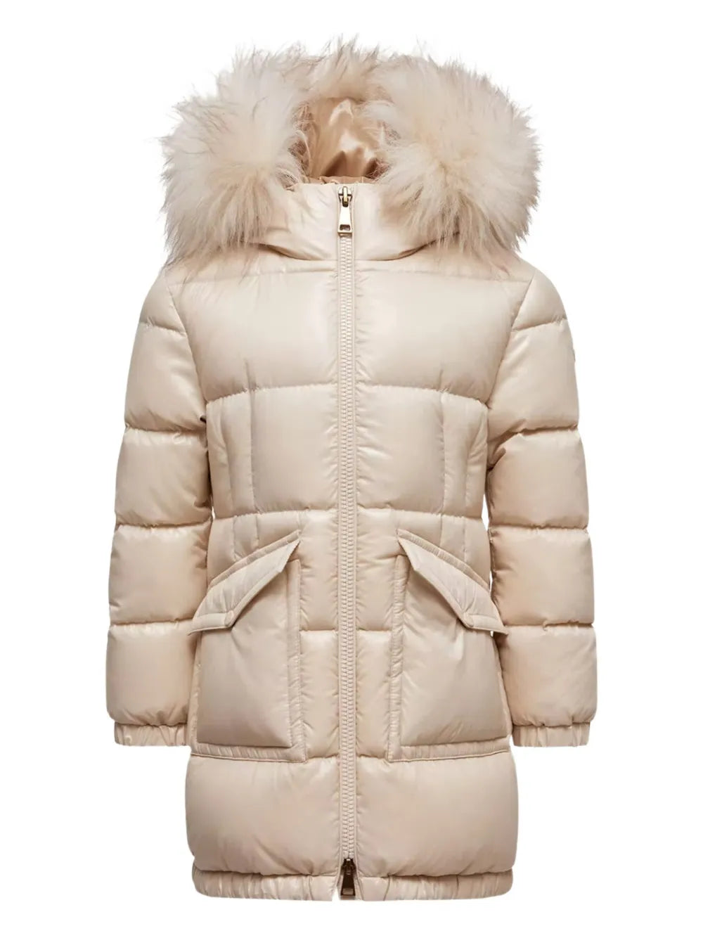 MONCLER KIDS Girls Aruna Shearling-Trimmed Hooded Down Jacket