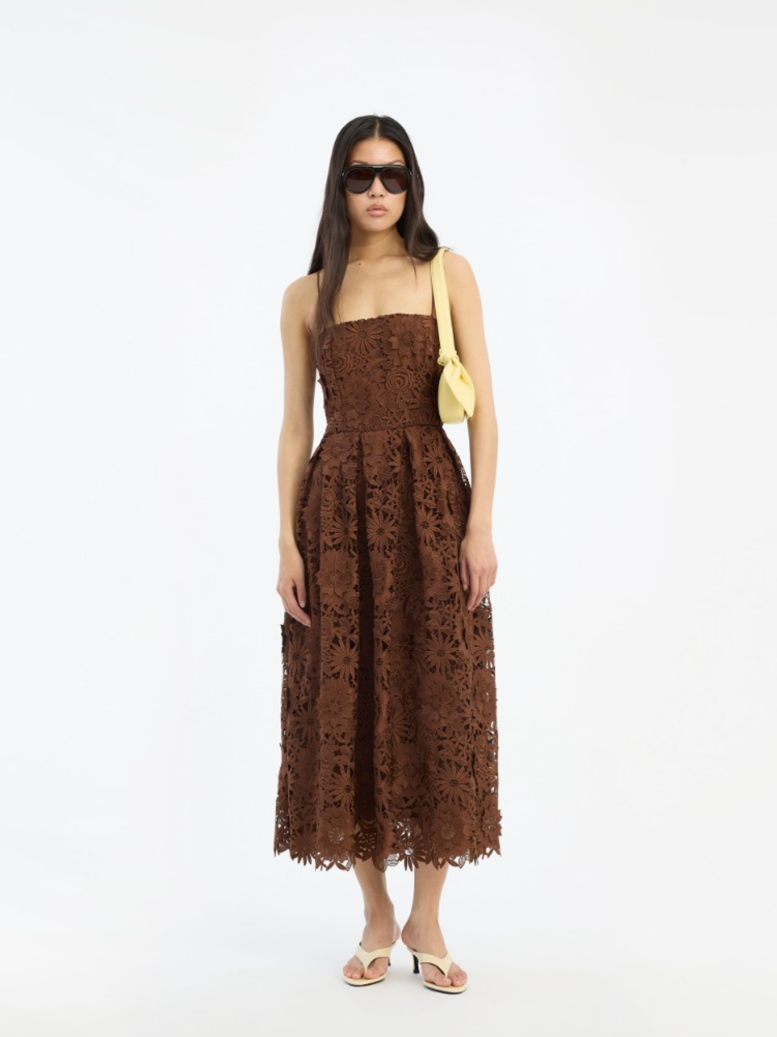 rotate brown dress - Robe Longue Guipure Mellie Maxi Dress - Boho Its long Color Code:207 style_H24DR1450193