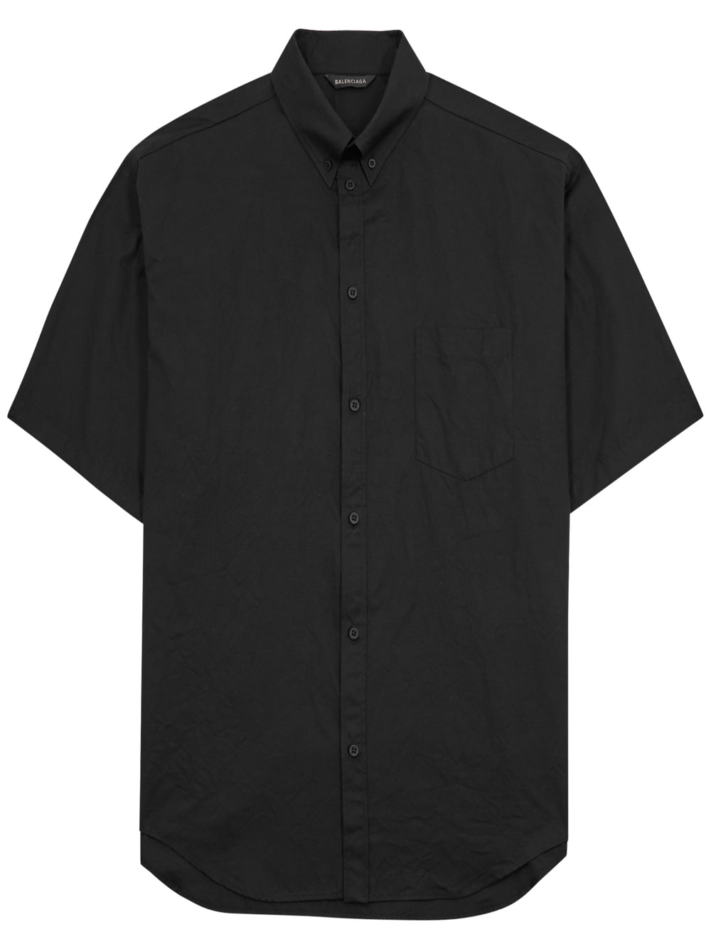 BALENCIAGA MEN Tape Type Short Sleeve Shirt Large Fit Black