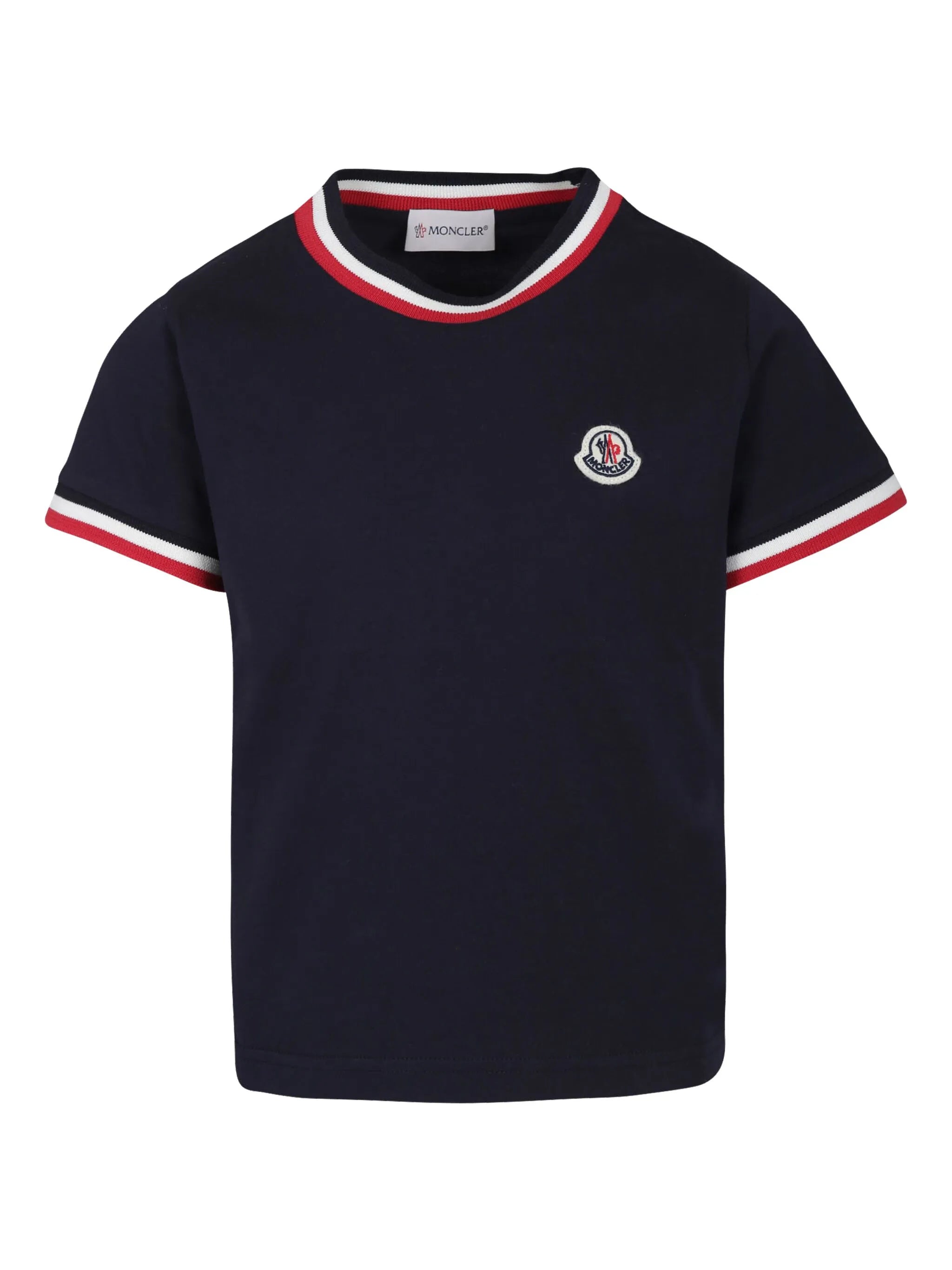 Tシャツ・カットソー Moncler Classic Striped Cotton T-Shirt With Logo Patch Moncler Classic Striped Cotton T-Shirt With Logo Patch | THE