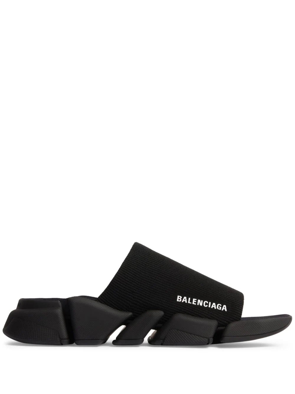 BALENCIAGA MEN Speed 2.0 Slide Knit Sandals Black  display picture 1
