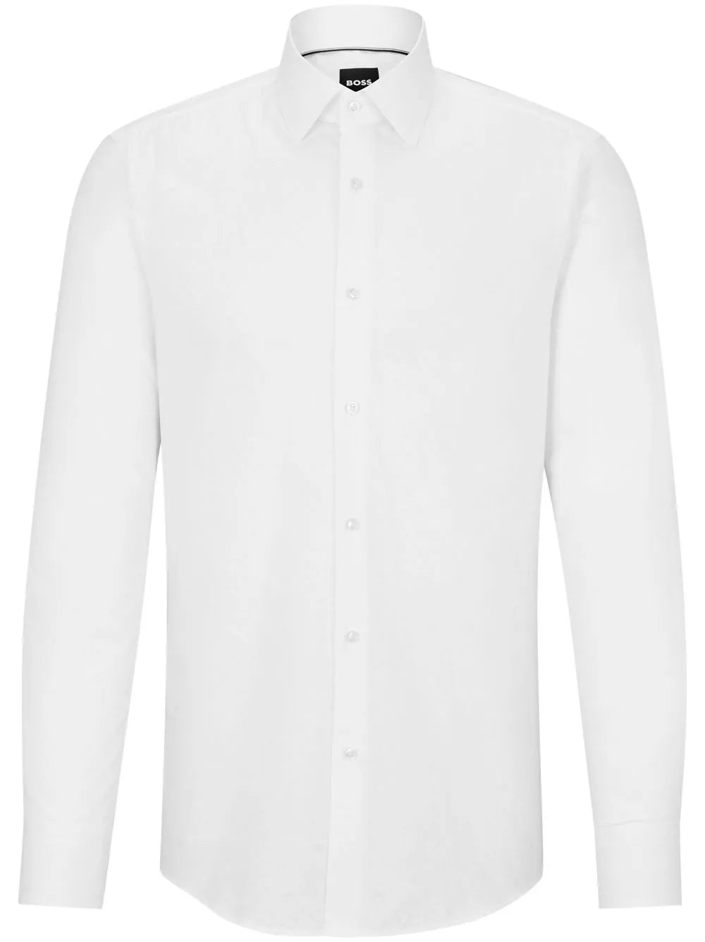 シャツ BOSS Hank Kent Diamond-Print Cotton Slim-fit Shirt White BOSS Hank Kent Diamond-Print Cotton Slim-fit Shirt White