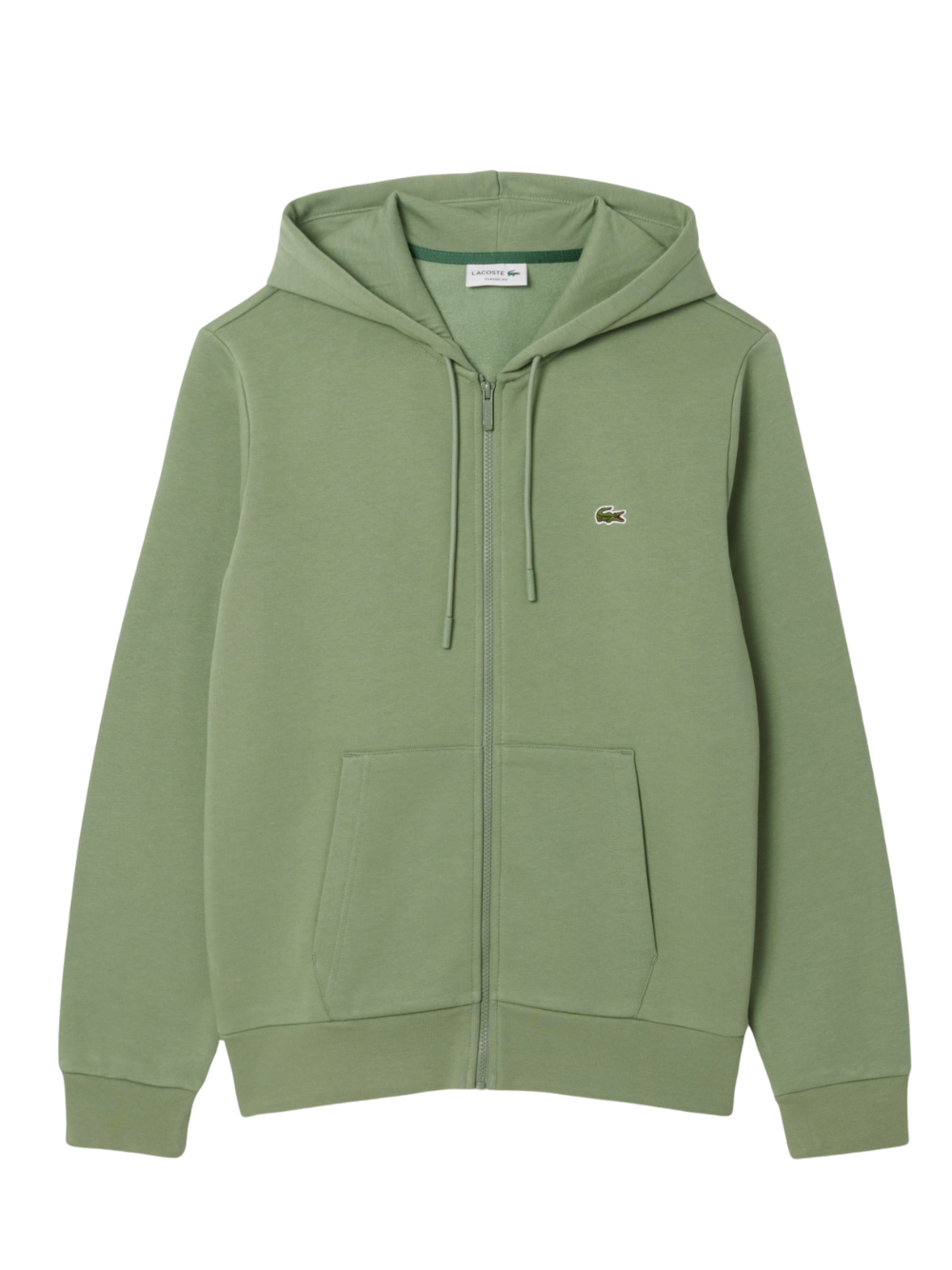 LACOSTE Zip-Up Fleece Hoodie Green –