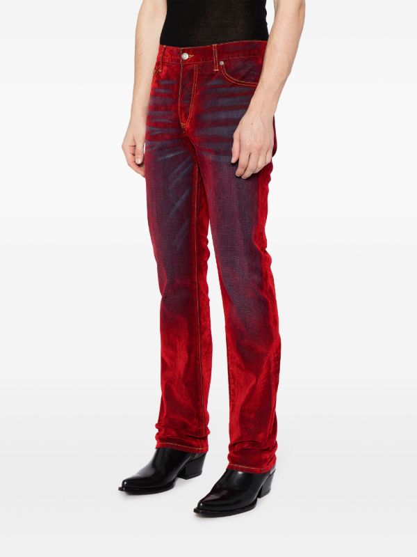 COUT DE LA LIBERTE MEN Rafa Stretch Suede Denim Straight Leg Jeans