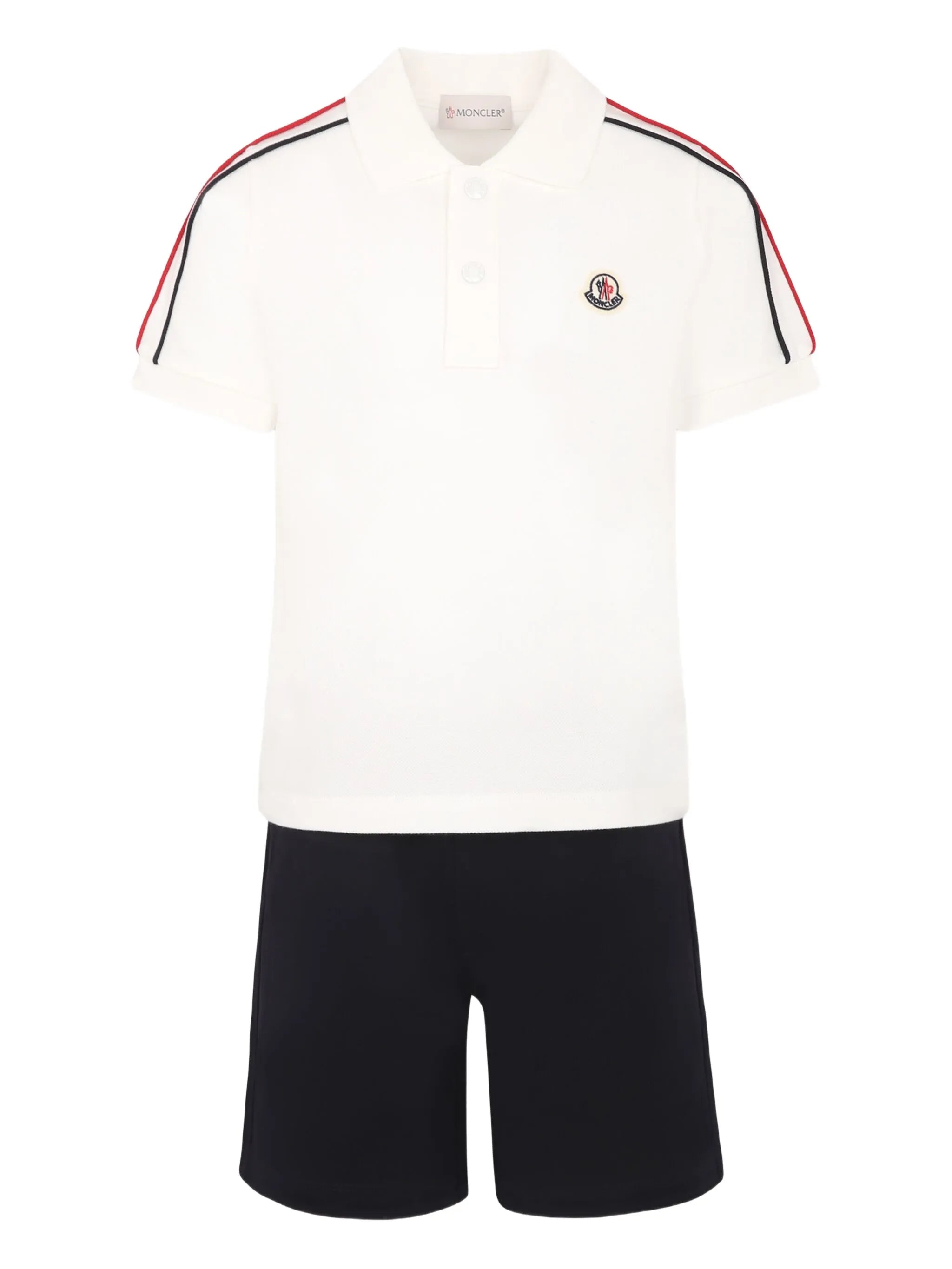 MONCLER KIDS Boys Logo-patch Shorts and Polo Set White