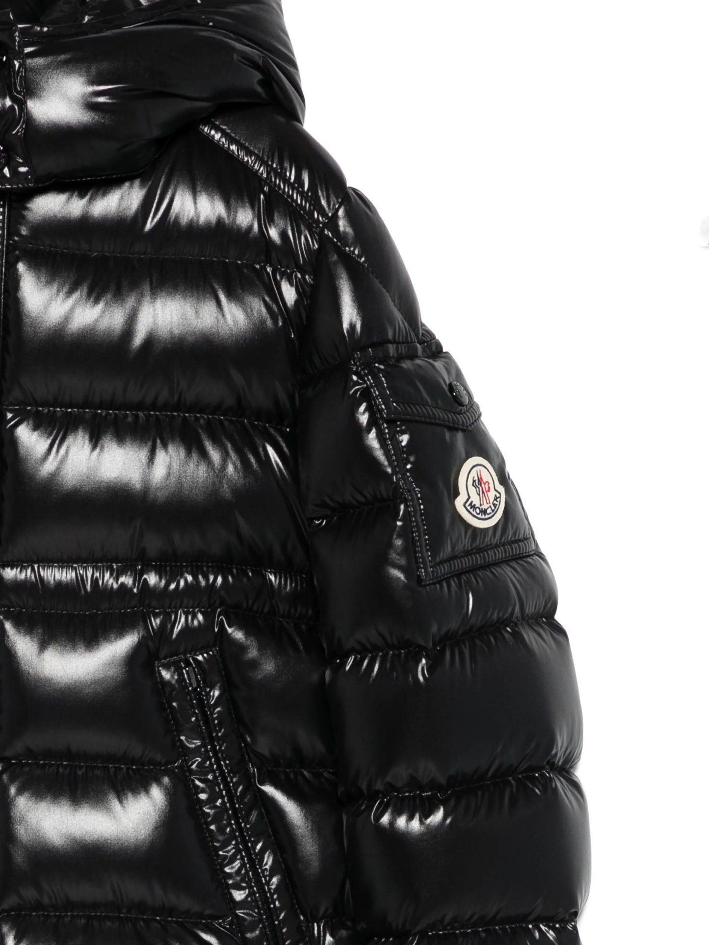 MONCLER KIDS Girls Maire Hooded Down Jacket Black - MAISONDEFASHION.COM