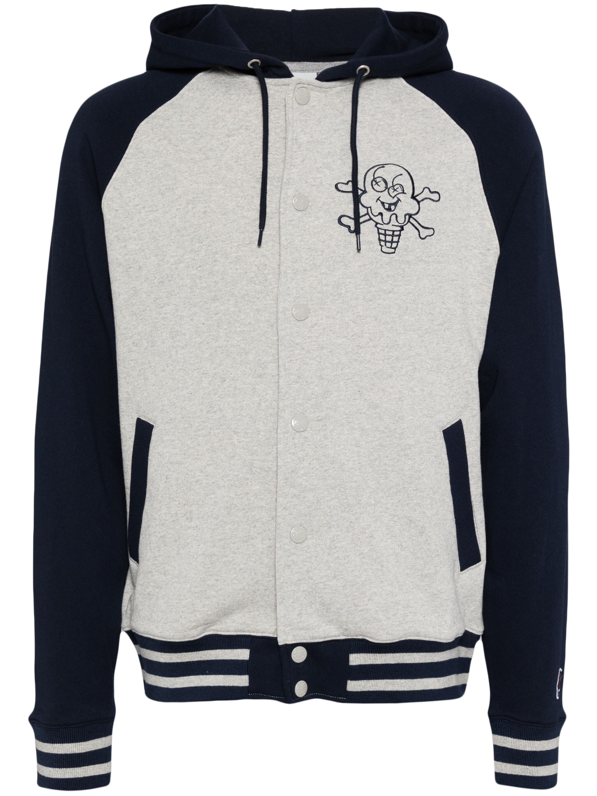 スウェット・トレーナー ICECREAM Cones & Bones Zip Through Hoodie Grey Navy ICECREAM Cones & Bones Zip Through Hoodie Grey Navy