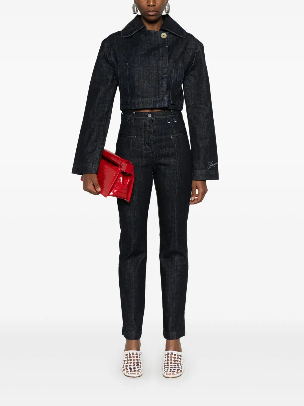 デニム・ジーパン JACQUEMUS WOMEN Le De-Nimes Norma Jeans Navy Blue JACQUEMUS WOMEN Le De-Nîmes Norma Jeans Navy Blue