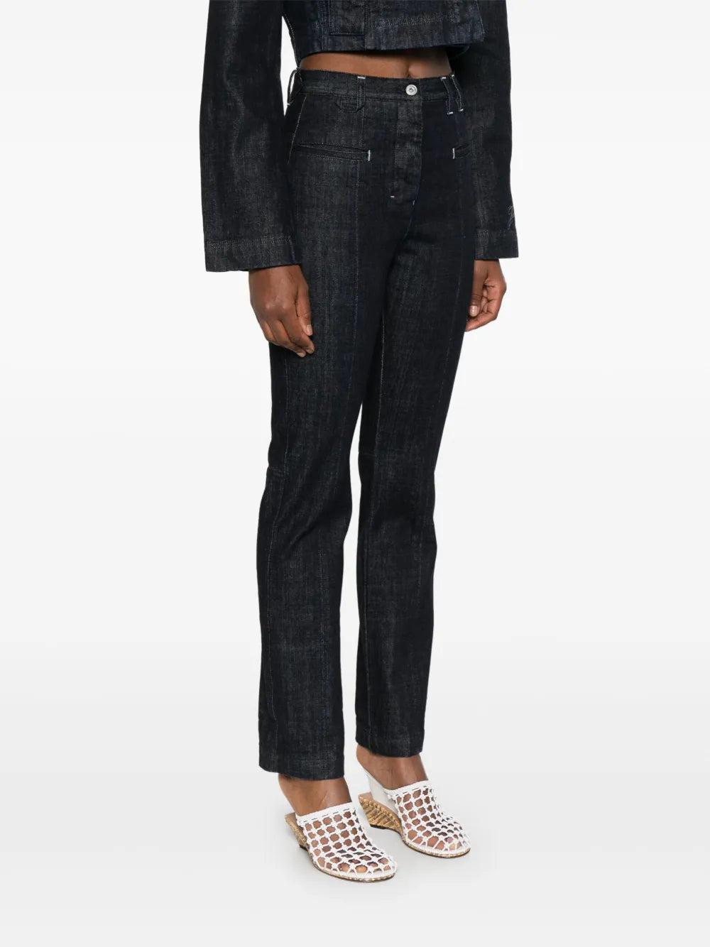 デニム・ジーパン JACQUEMUS WOMEN Le De-Nimes Norma Jeans Navy Blue JACQUEMUS WOMEN Le De-Nîmes Norma Jeans Navy Blue