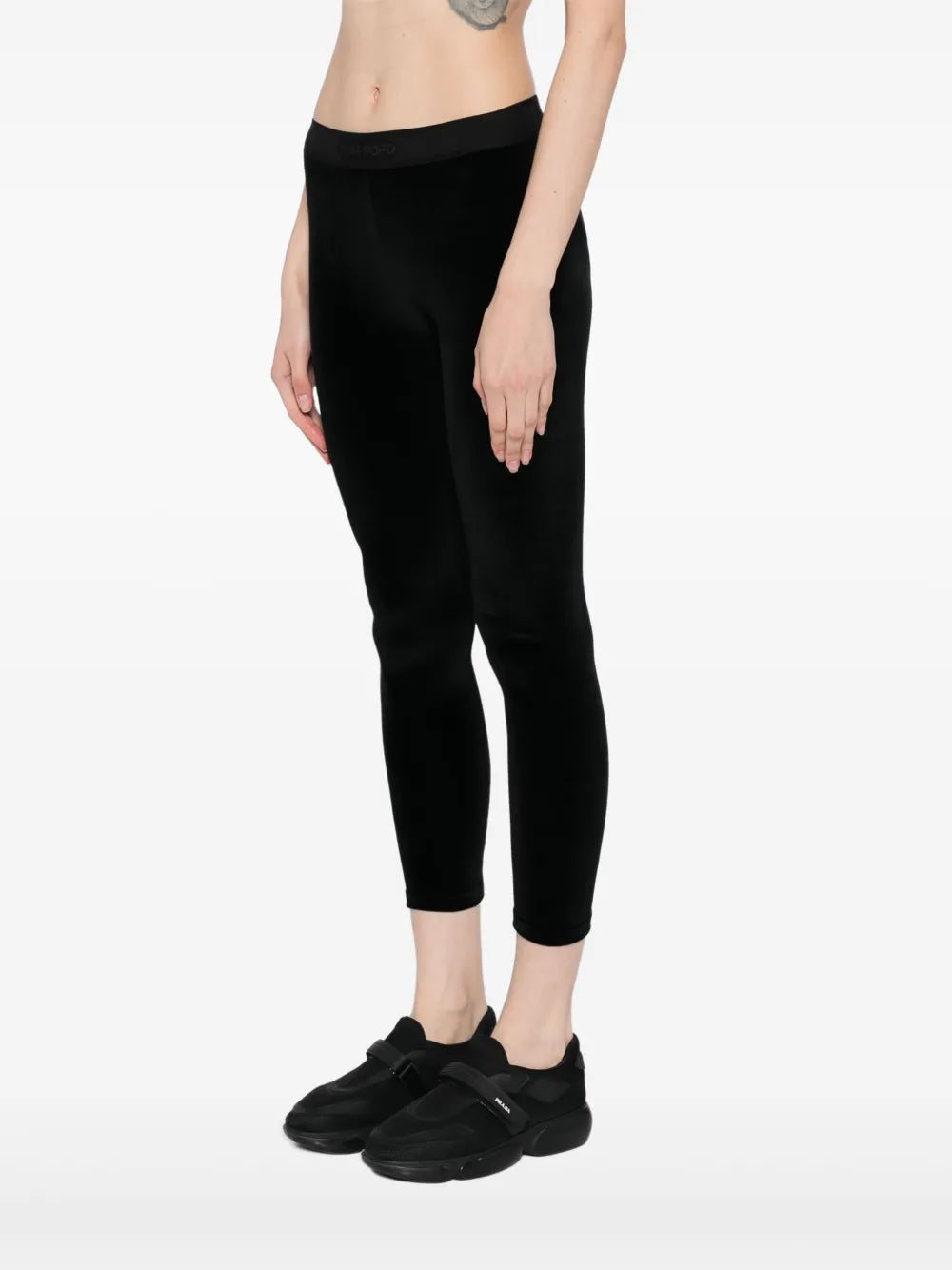 パンツ TOM FORD WOMEN Logo Stretch Velvet Leggings Black TOM FORD WOMEN Logo Stretch Velvet Leggings Black