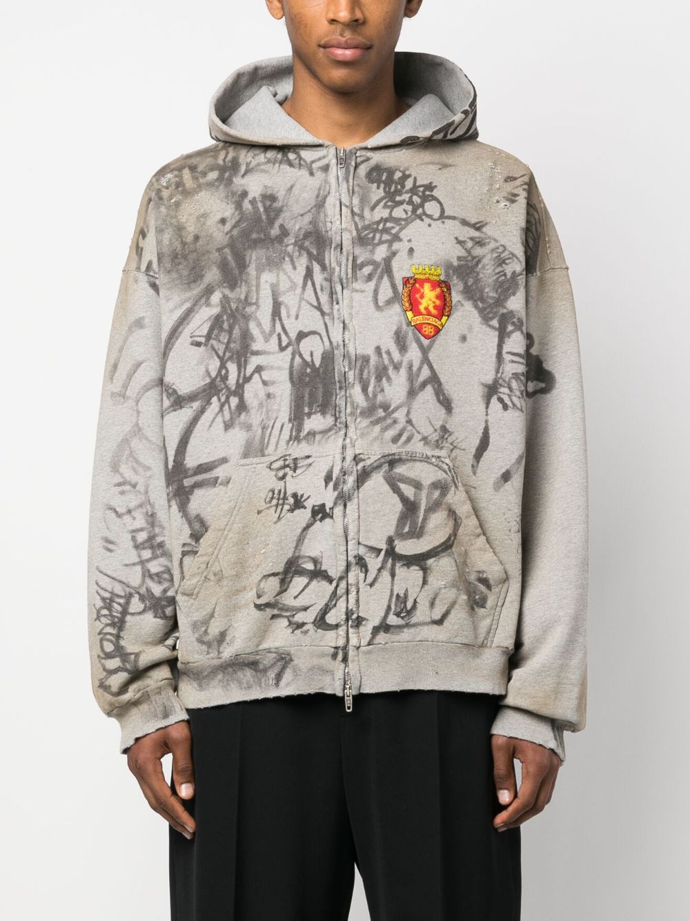 パーカー・フーディ BALENCIAGA Men Hoodies 808832 TRVJ21167 Grey Full-zip sweatshirt BALENCIAGA 808832 TRVJ21167 - Ancote