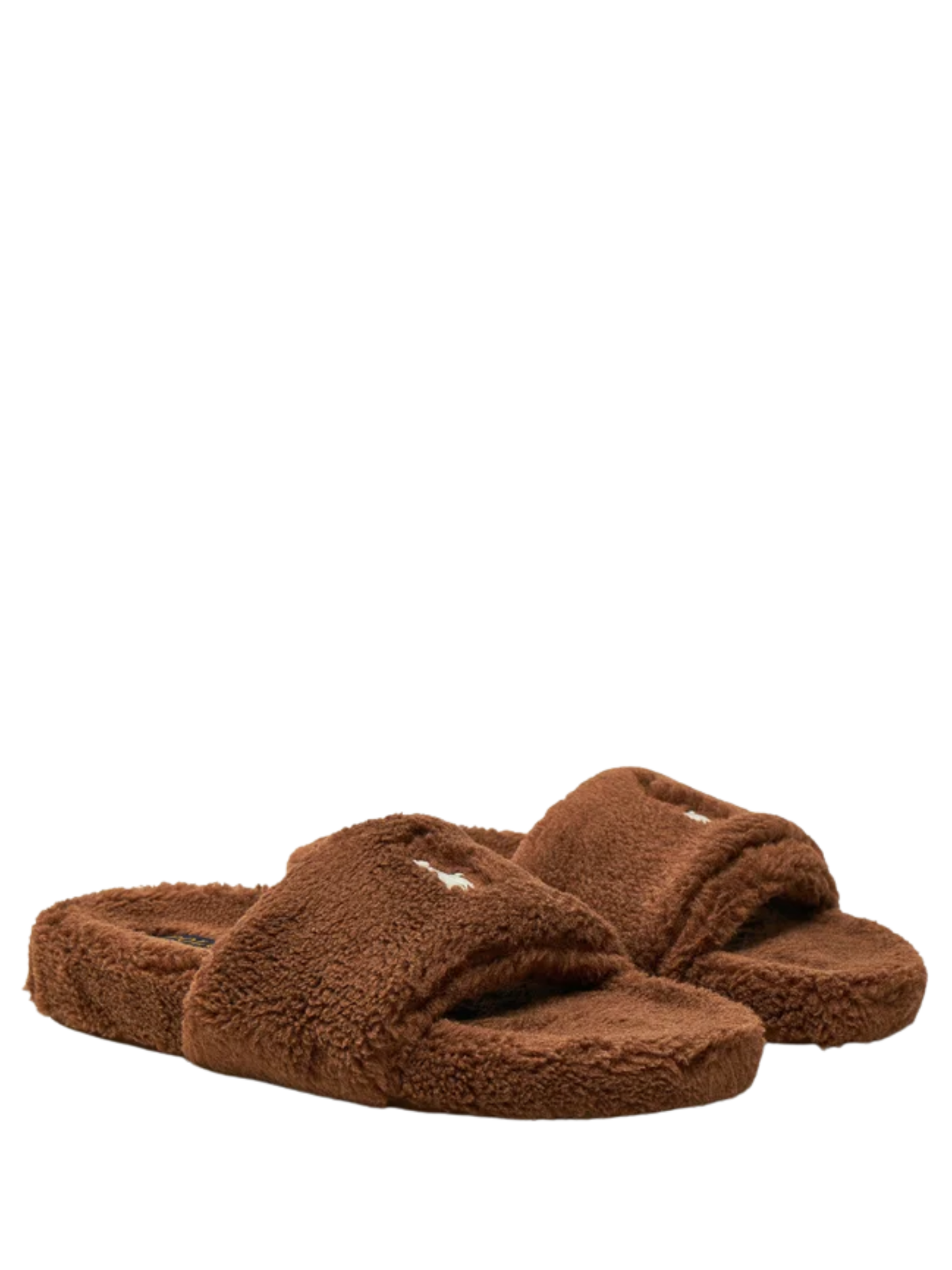 RALPH LAUREN WOMEN Faux-Shearling Slippers Brown - MAISONDEFASHION.COM