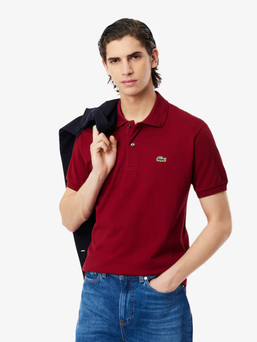 LACOSTE Classic Fit L.12.12 Original Polo Shirt Dark Red - MAISONDEFASHION.COM