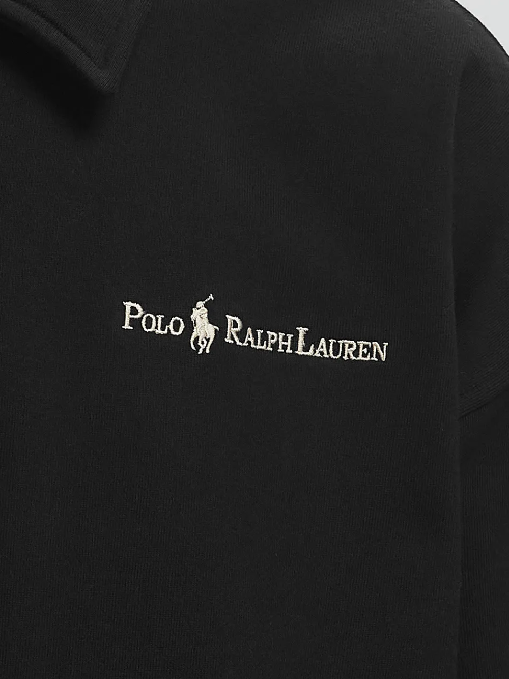 RALPH LAUREN Relaxed Fit Logo Fleece Sweatshirt Polo Black