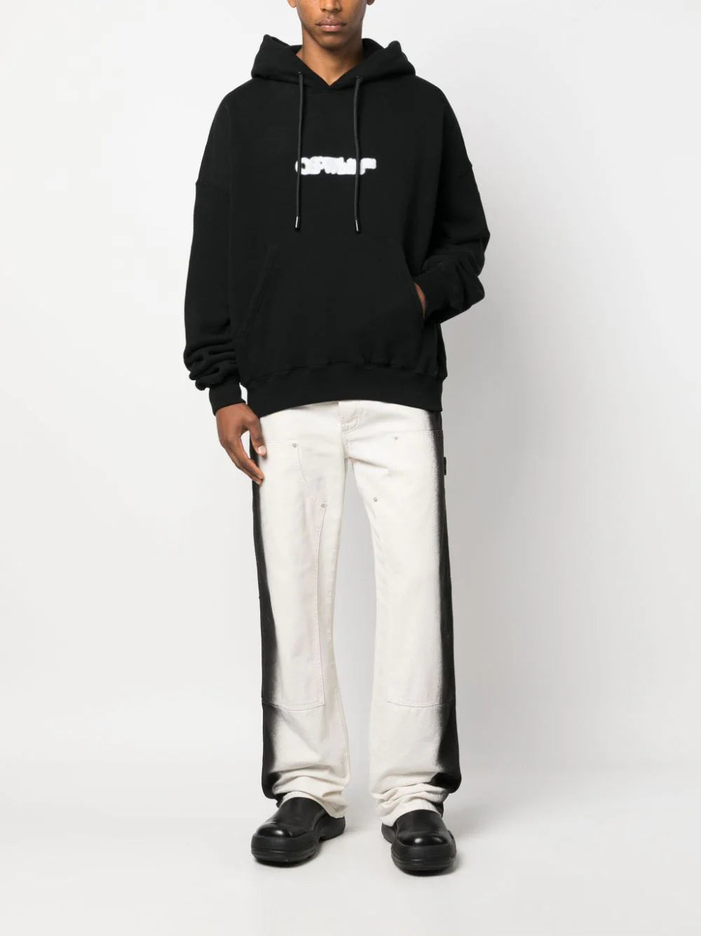 スウェット・トレーナー OFF-WHITE Blurr Book Over Hoodie Black White OFF-WHITE Blurr Book Over Hoodie Black White