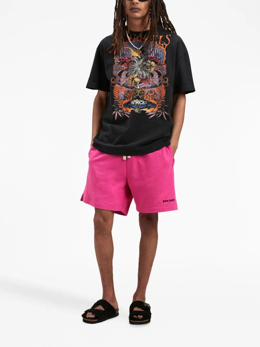 PALM ANGELS Concert Graphic Print T-Shirt Black/Multi