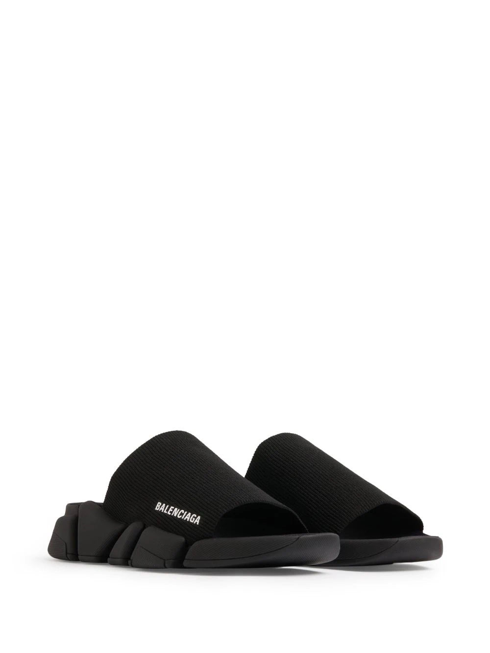 BALENCIAGA MEN Speed 2.0 Slide Knit Sandals Black  display picture 1