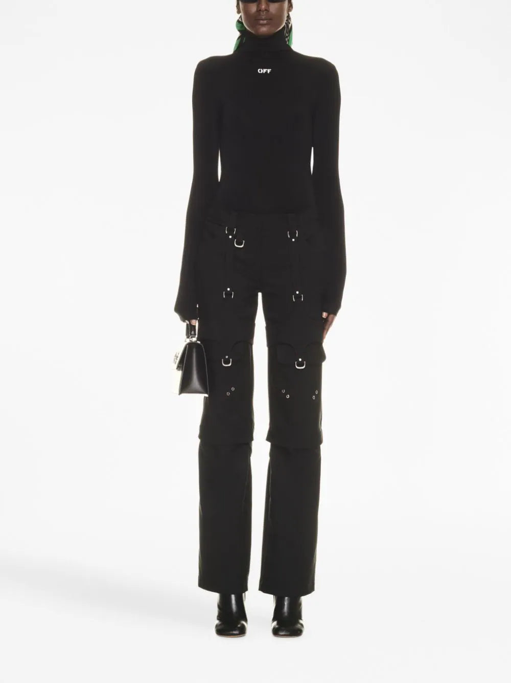 パンツ OFF-WHITE WOMEN Buckle Cargo Zip Pants Black OFF-WHITE WOMEN Buckle Cargo Zip Pants Black