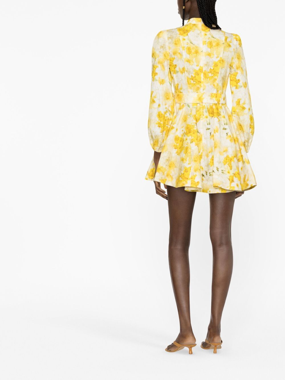 ZIMMERMANN WOMEN Wonderland Mini Buttoned Dress Yellow  MAISONDEFASHION.COM