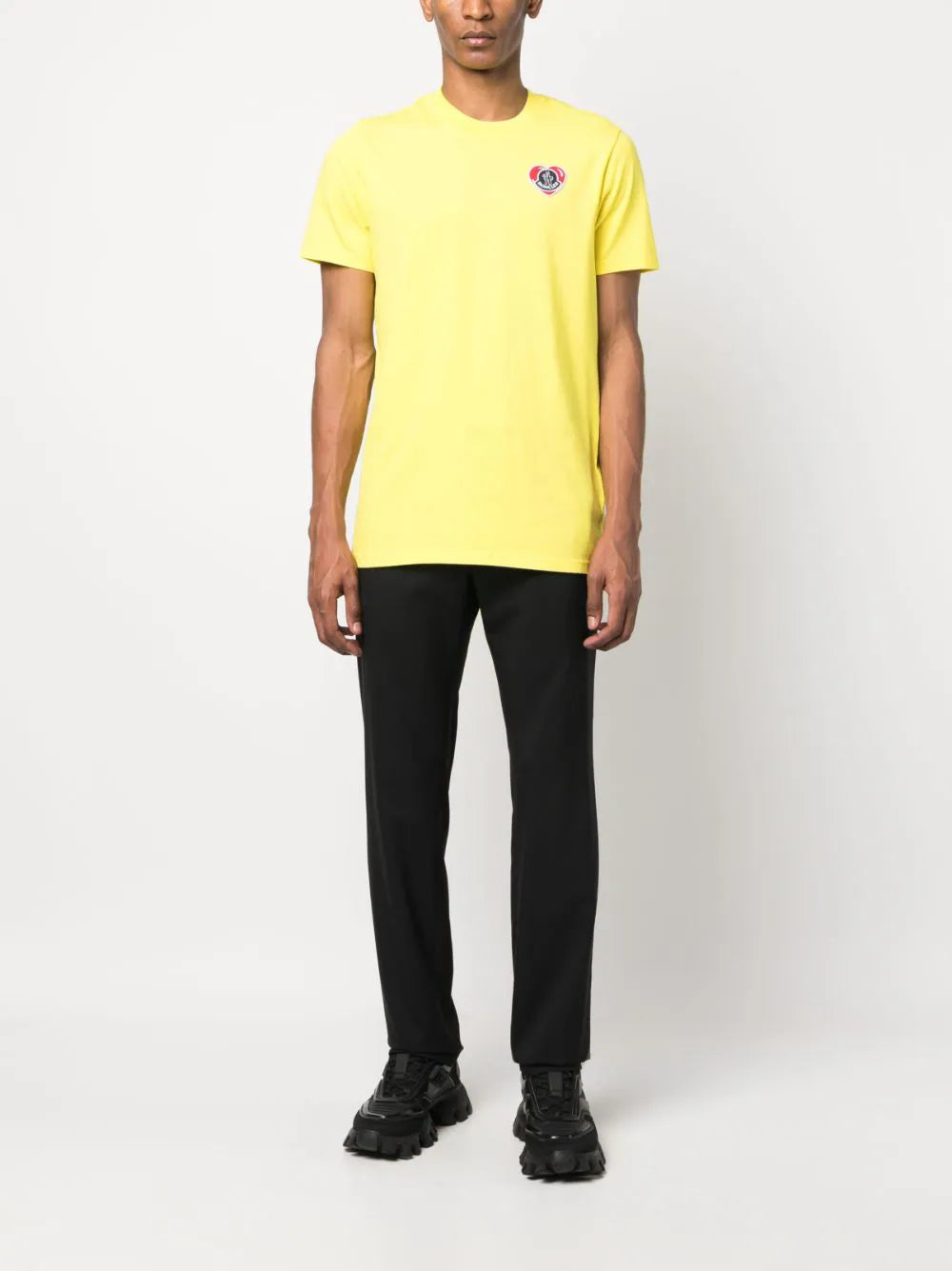 MONCLER Heart Logo-Patch Cotton T-Shirt Yellow – MAISONDEFASHION.COM